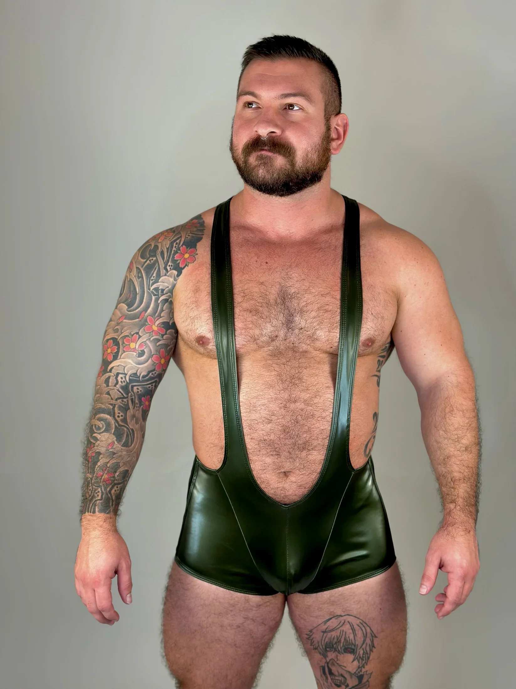 Alfons Dovana Army Green Iridescent Jock Singlet - Image 6