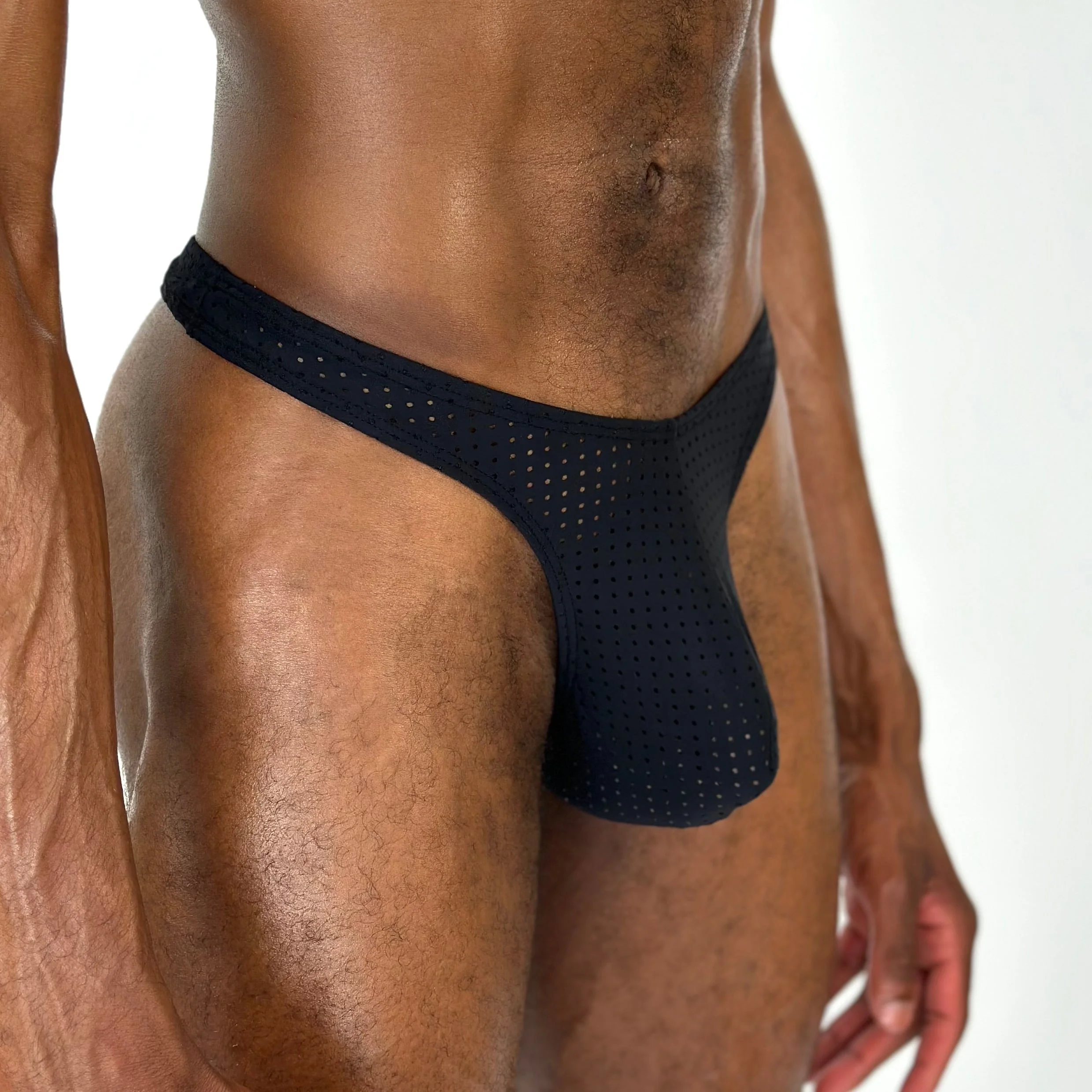 Alfons Dovana Black Mesh Thong - Image 4