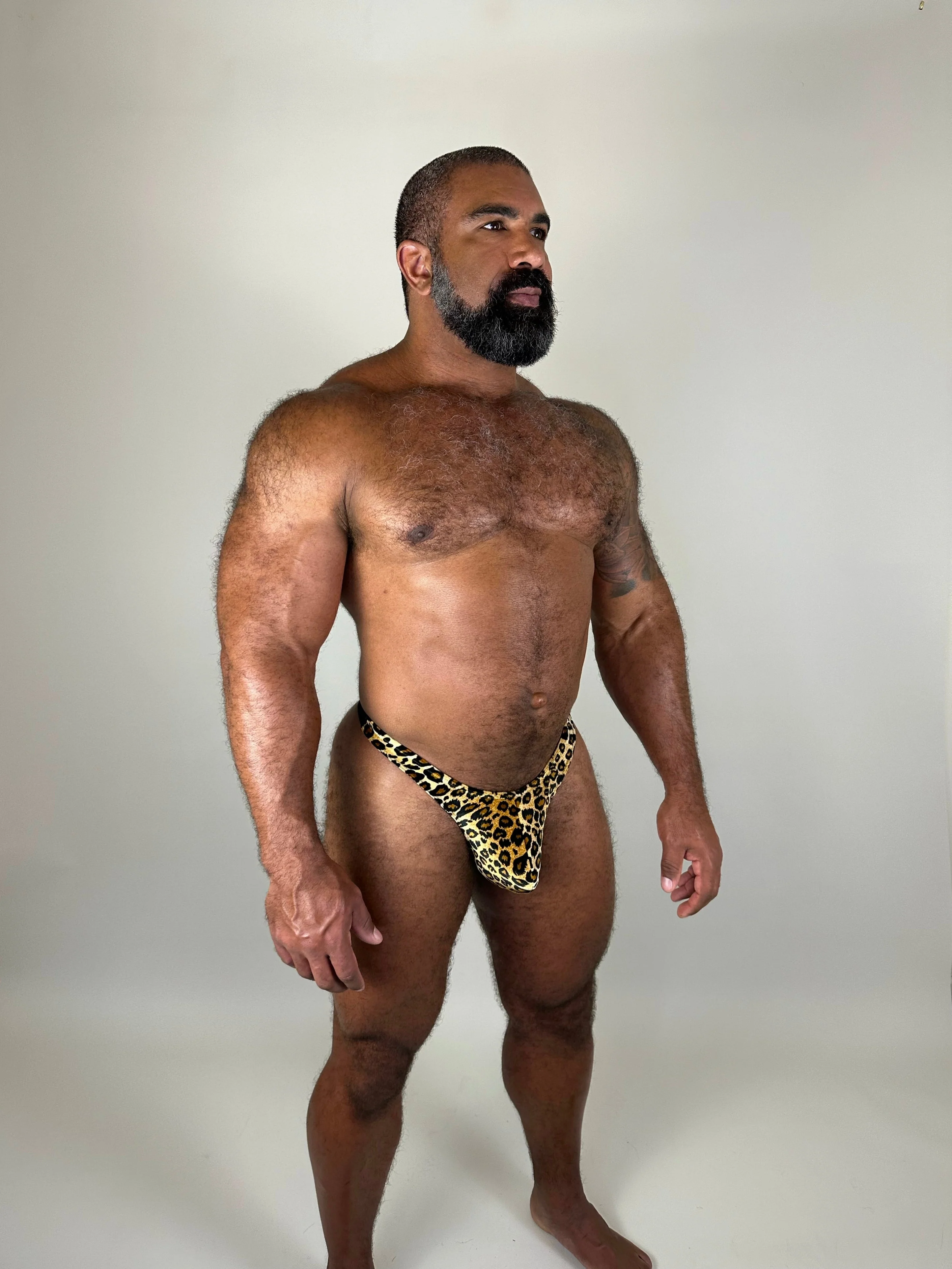 Alfons Dovana Leopard Velvet/Mesh Thong - Image 3