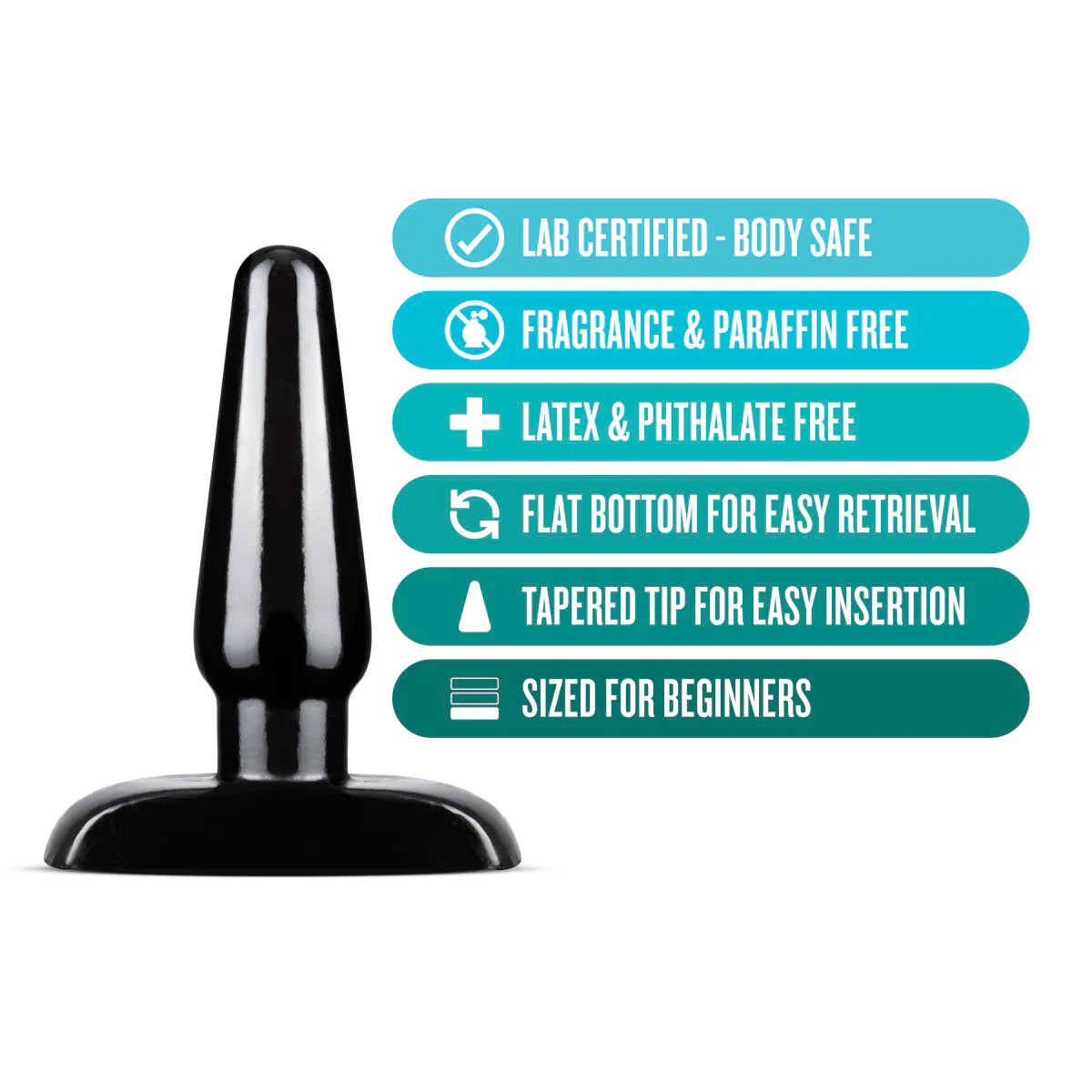 Anal Adventures Basic Black 4.25-Inch Anal Plug - Image 3