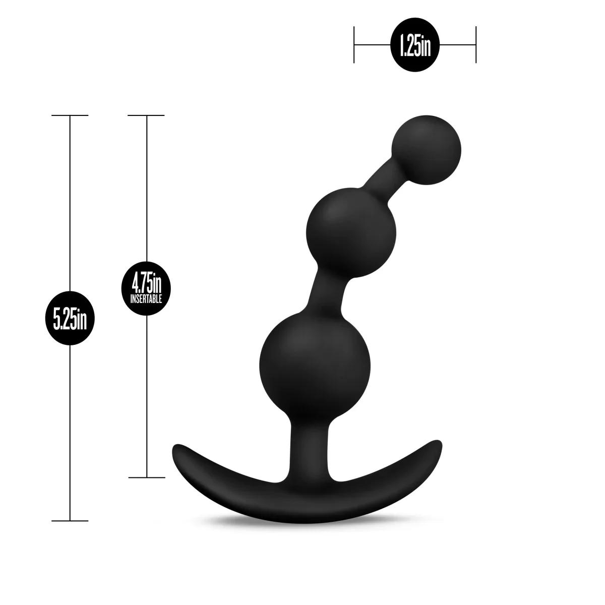 Anal Adventures Platinum Black 5.25-Inch Anal Beads - Image 2