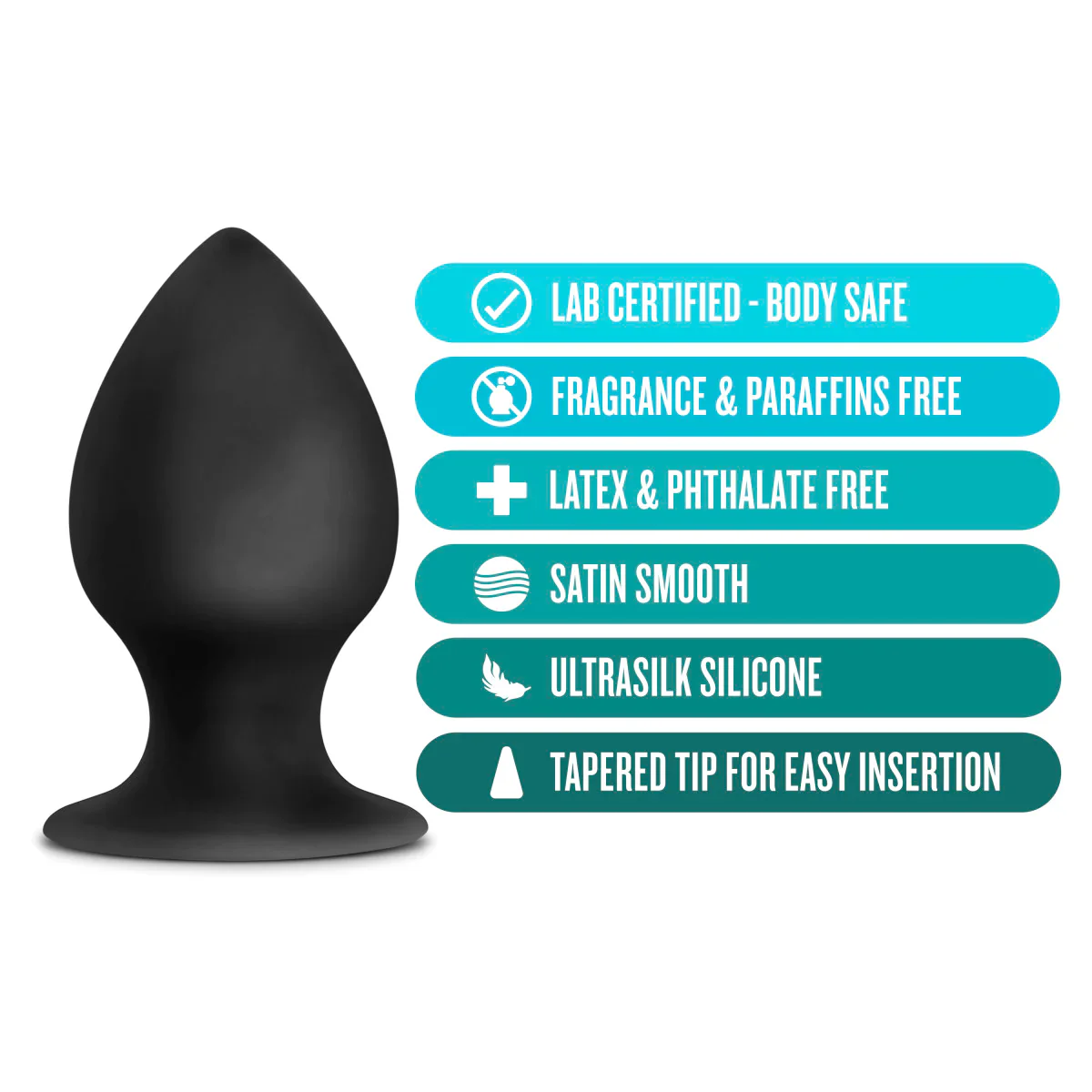 Anal Adventures Platinum Stout Black 3.75-Inch Anal Plug - Image 4