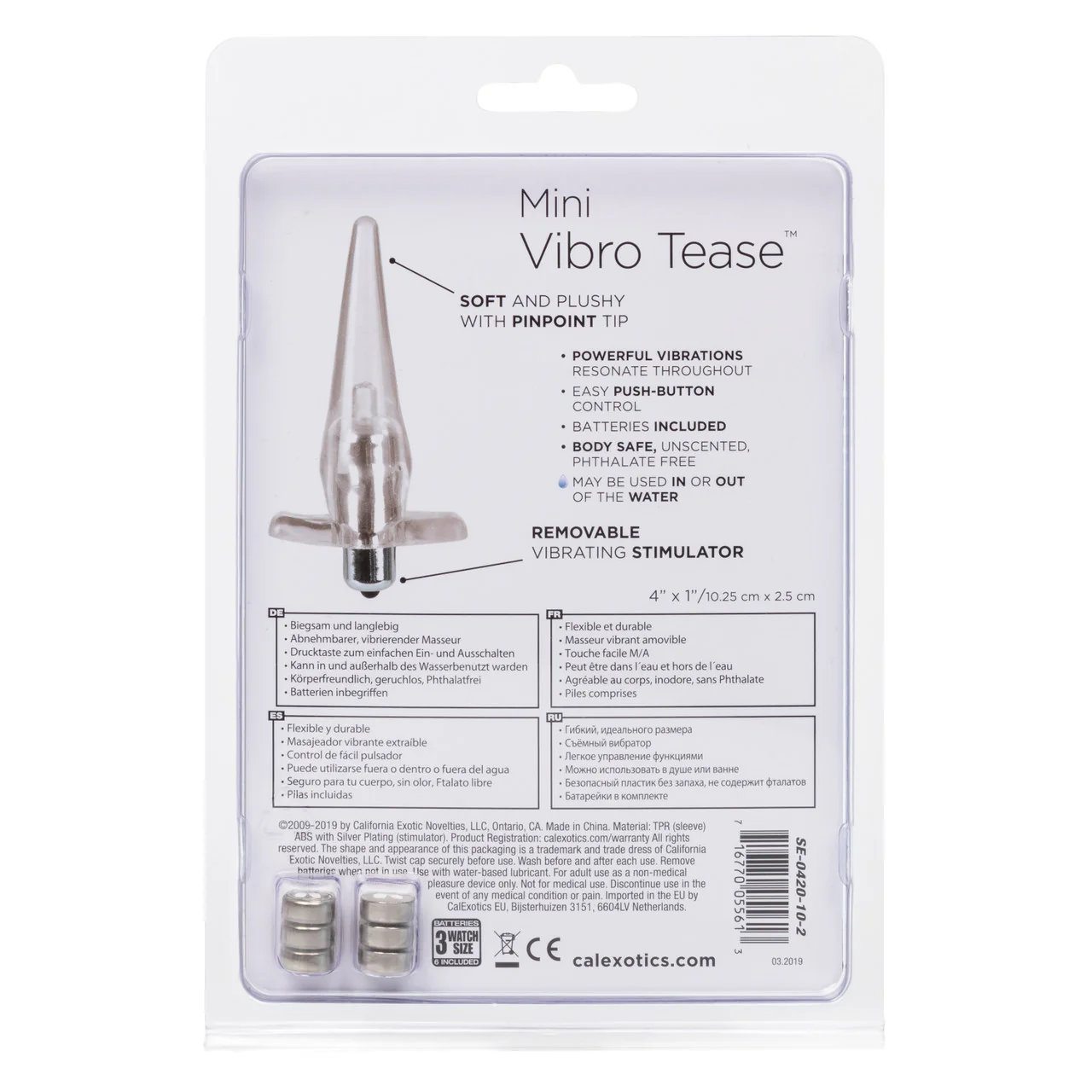 Anal Toys Mini Vibro Tease Vibrating Butt Plug - Clear - Image 6