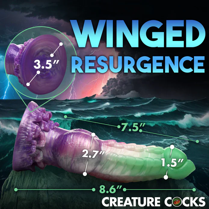 Creature Cock Aqua Phoenix Silicone Dildo - Image 7