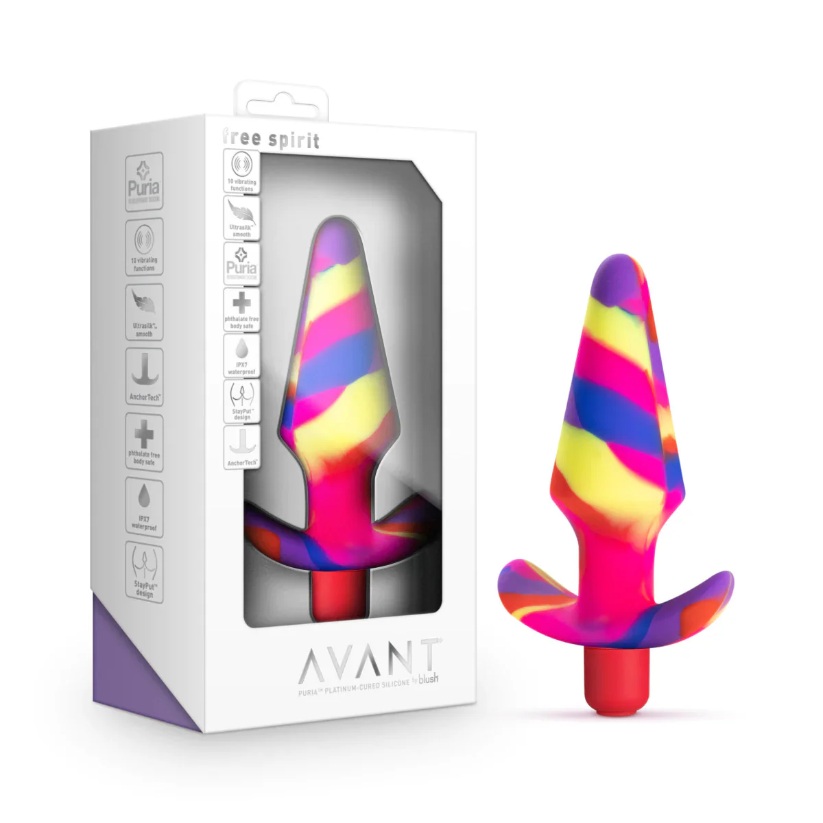Avant Free Spirit Scarlet Artisan 5 Inch Vibrating Stayput Butt Plug - Image 2