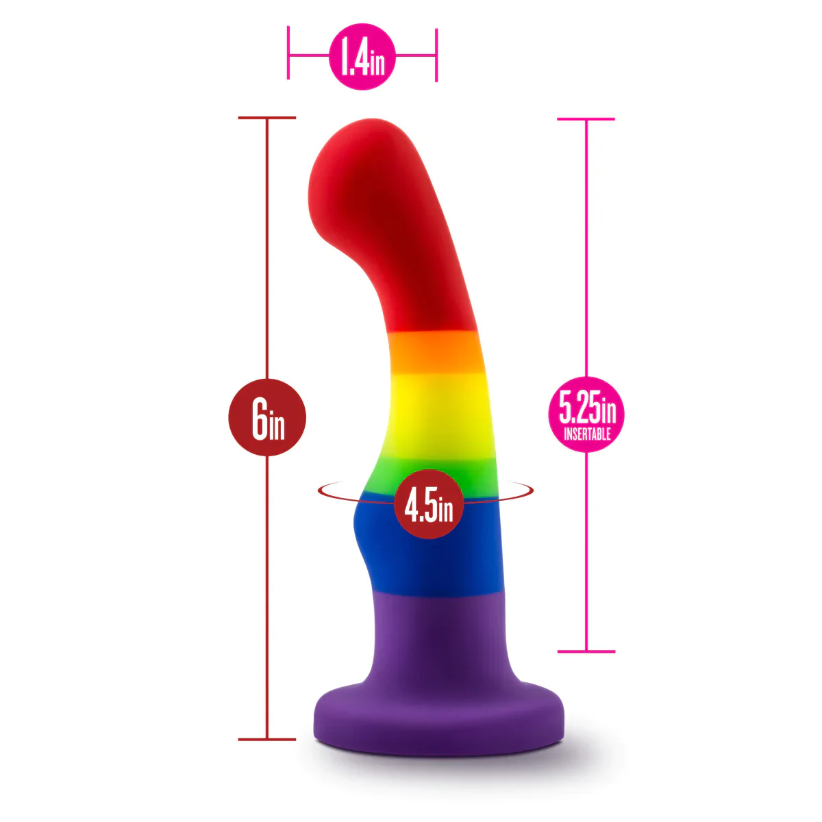 Avant Pride Freedom P1 Artisan 6 Inch Curved P-Spot / G-Spot Dildo - Image 2