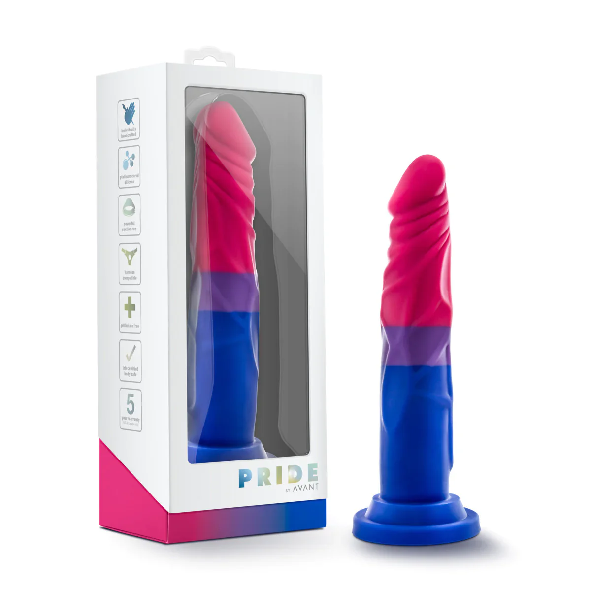 Avant Pride Love P8 Artisan 7 Inch Dildo with Suction Cup Base - Image 4