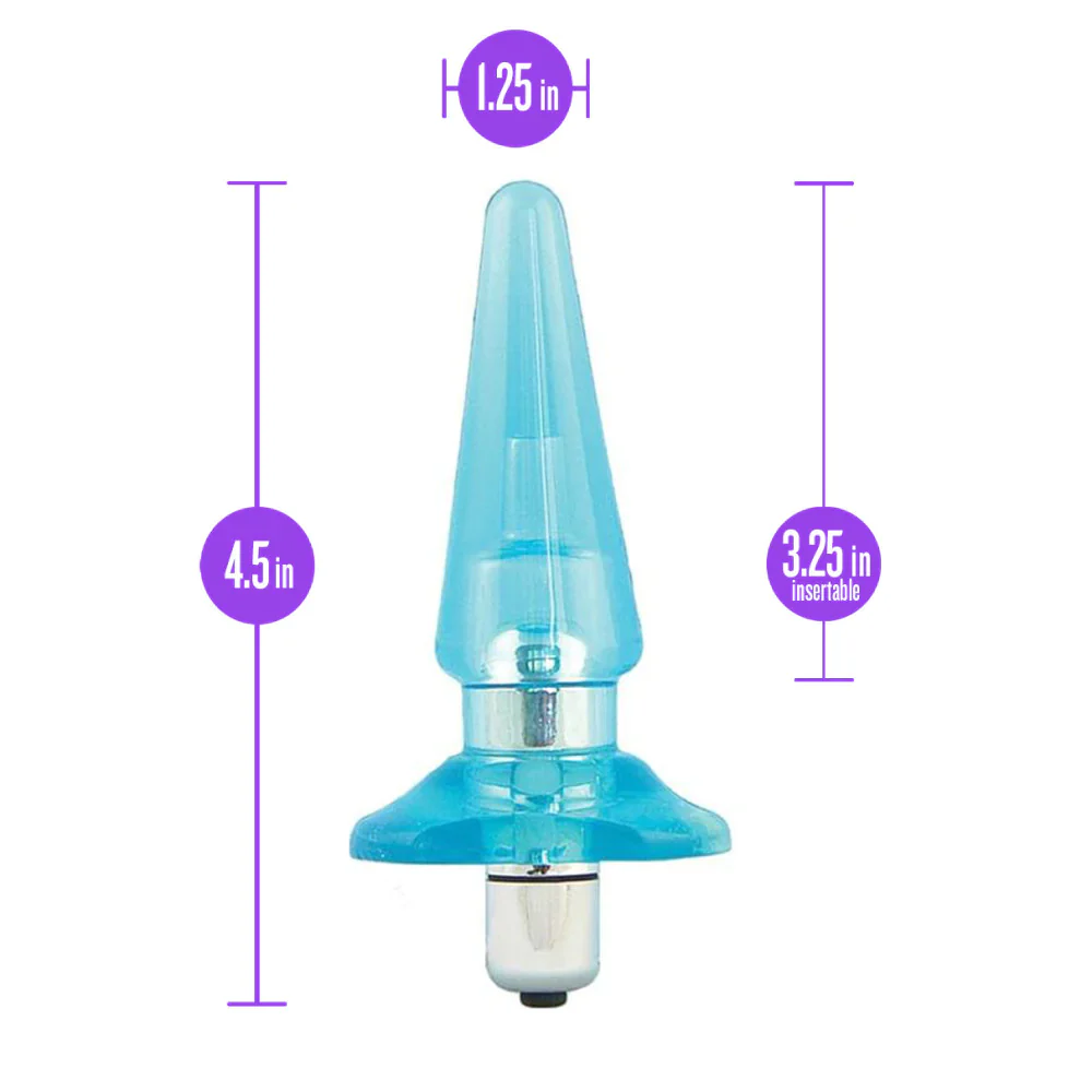 B Yours Basic Vibra Blue 4.5-Inch Vibrating Anal Plug - Image 2