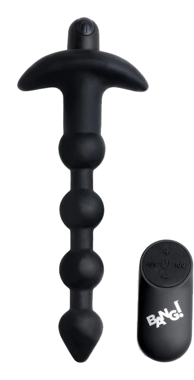 BANG Remote Control Vibrating Silicone Anal Beads - Black