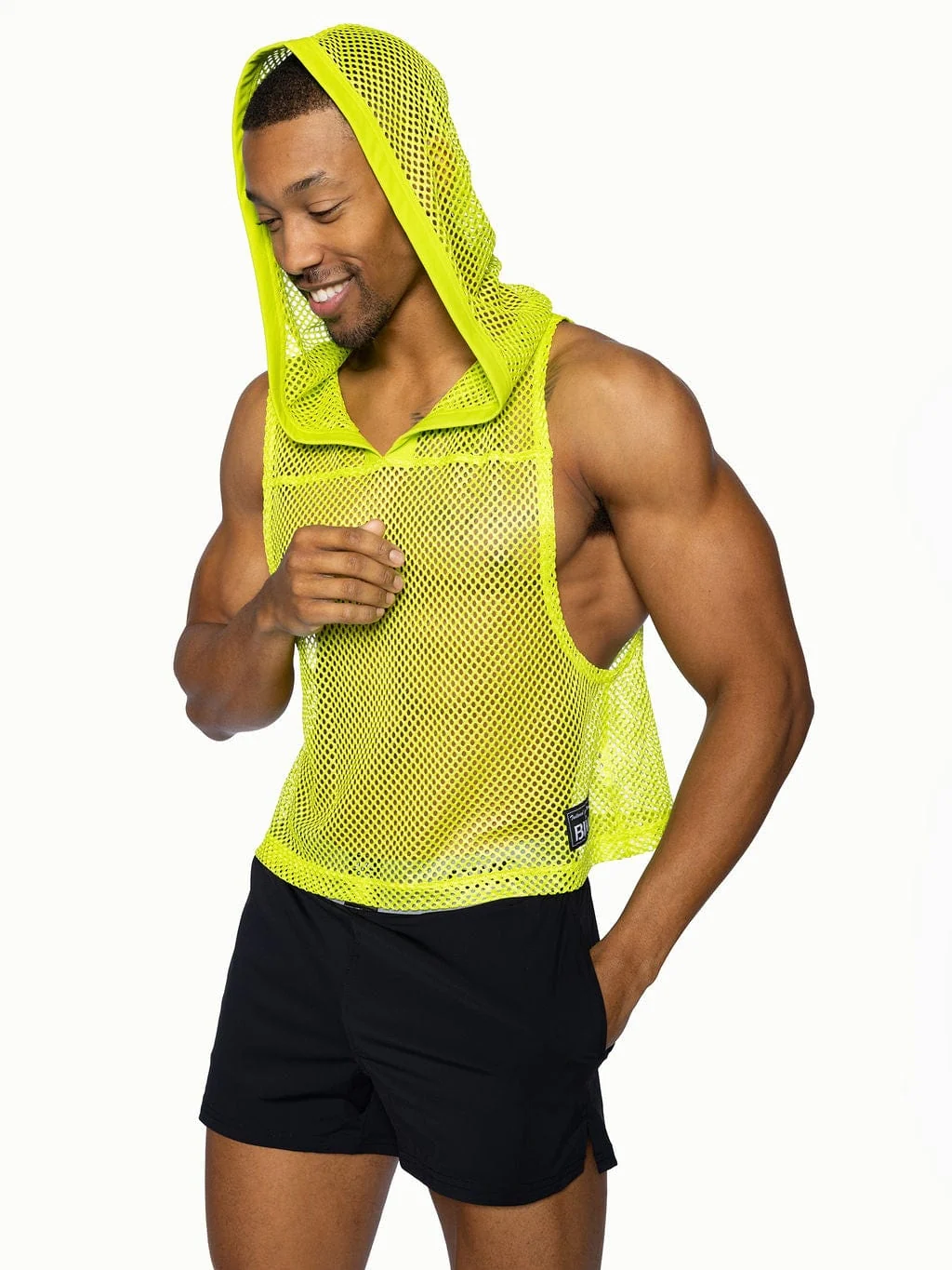 BIKE Hooded Sleeveless Practice Jersey - Acid Lime - Image 3