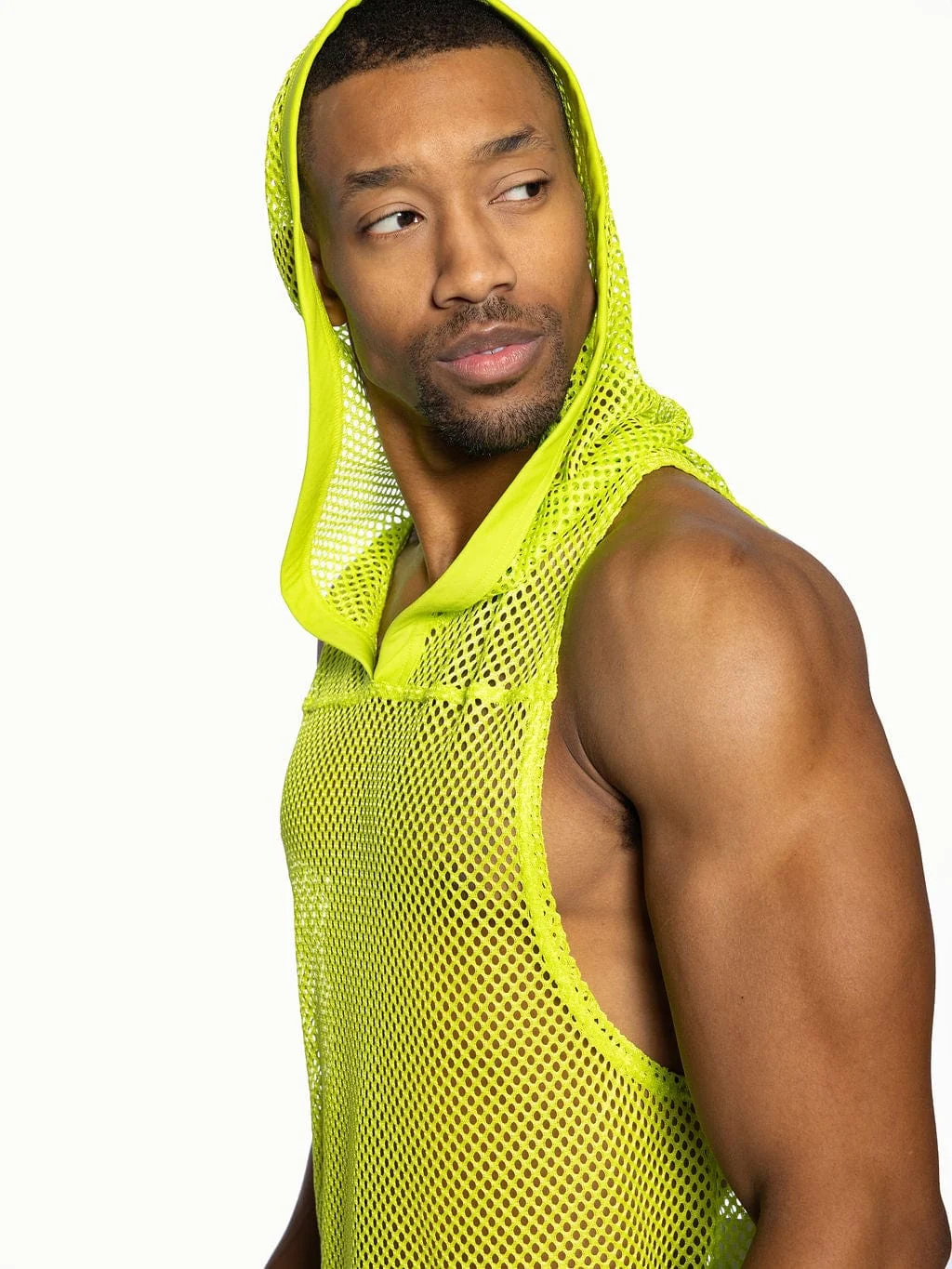 BIKE Hooded Sleeveless Practice Jersey - Acid Lime - Image 4