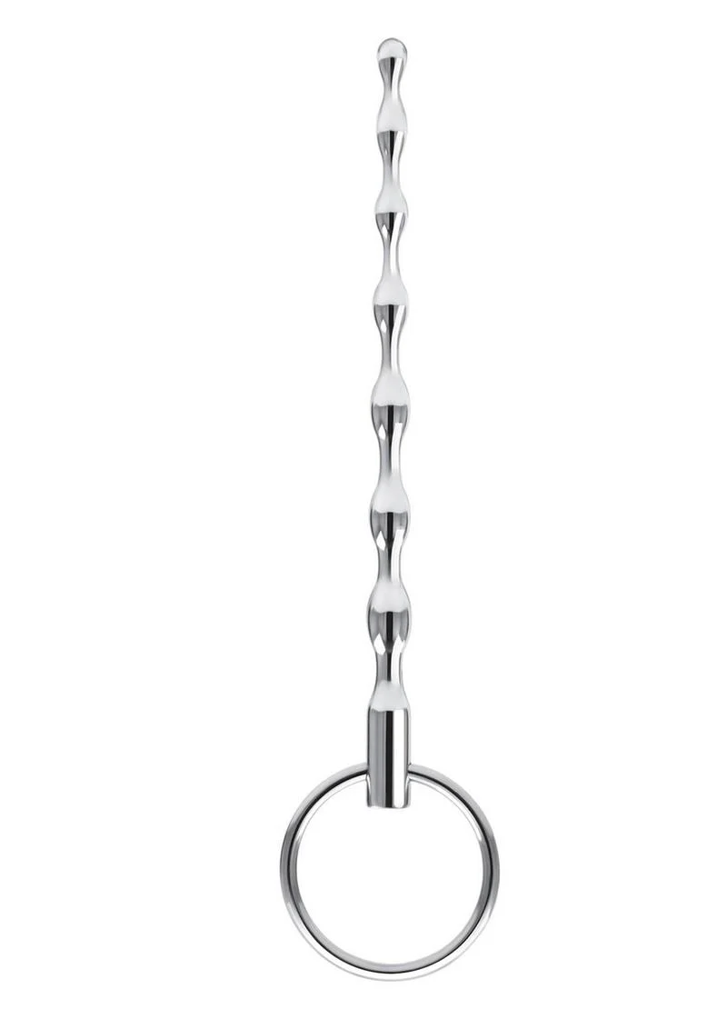 Blue Line Ribbed Urethral Sound 4.25in - Stainless Steel - Image 2