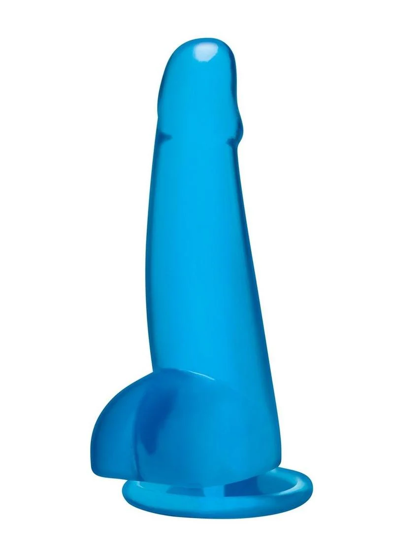 Blue Line Suction Cup Dildo with Balls 5.75in - Image 2