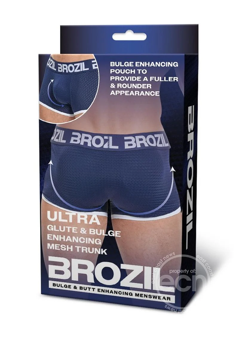 Brozil Ultra Glute and Bulge Enhancing Mesh Trunk Navy - Image 2