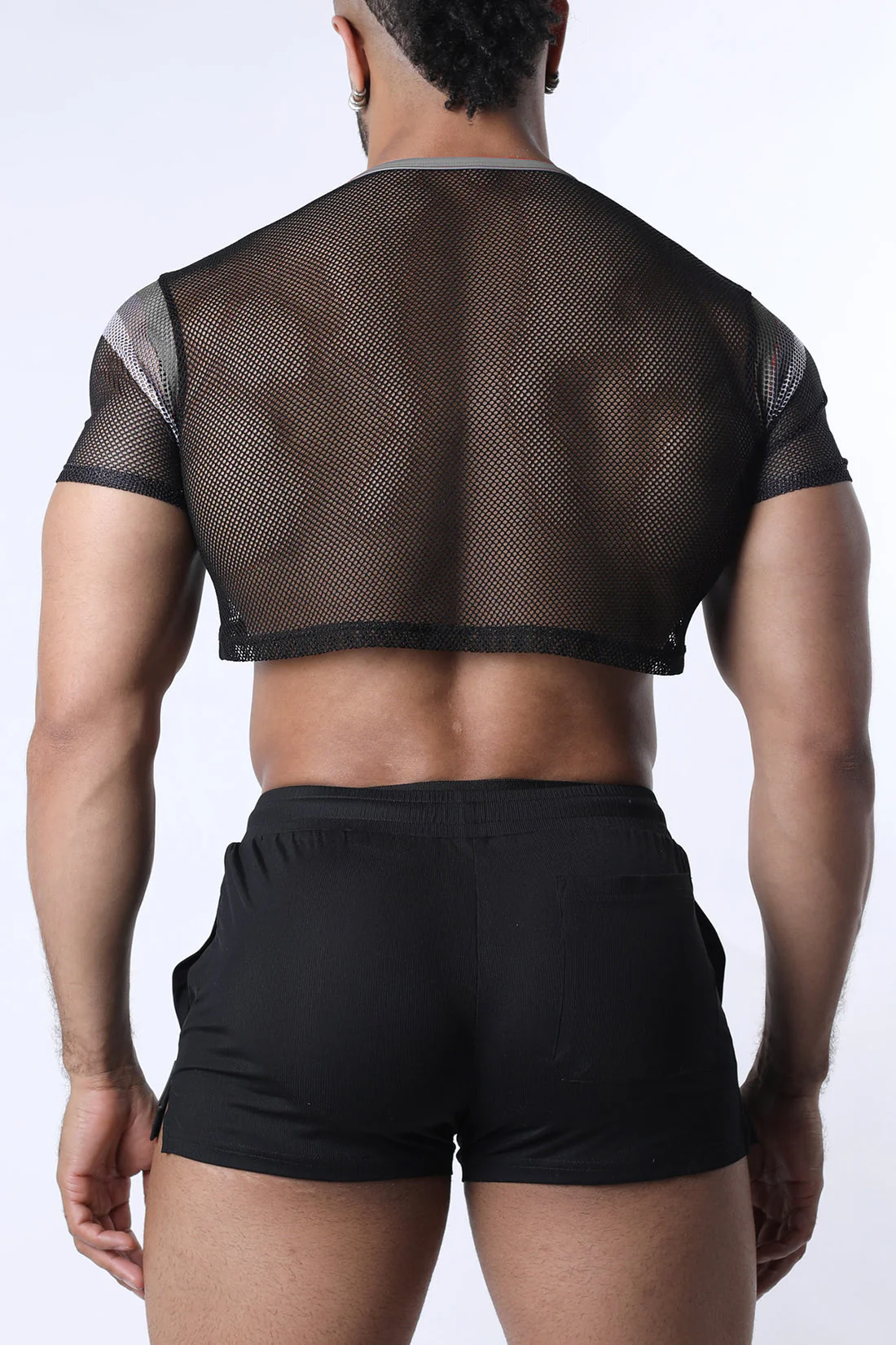 CELLBLOCK 13 Chain Reaction Mesh Crop Top - Gray - Image 3