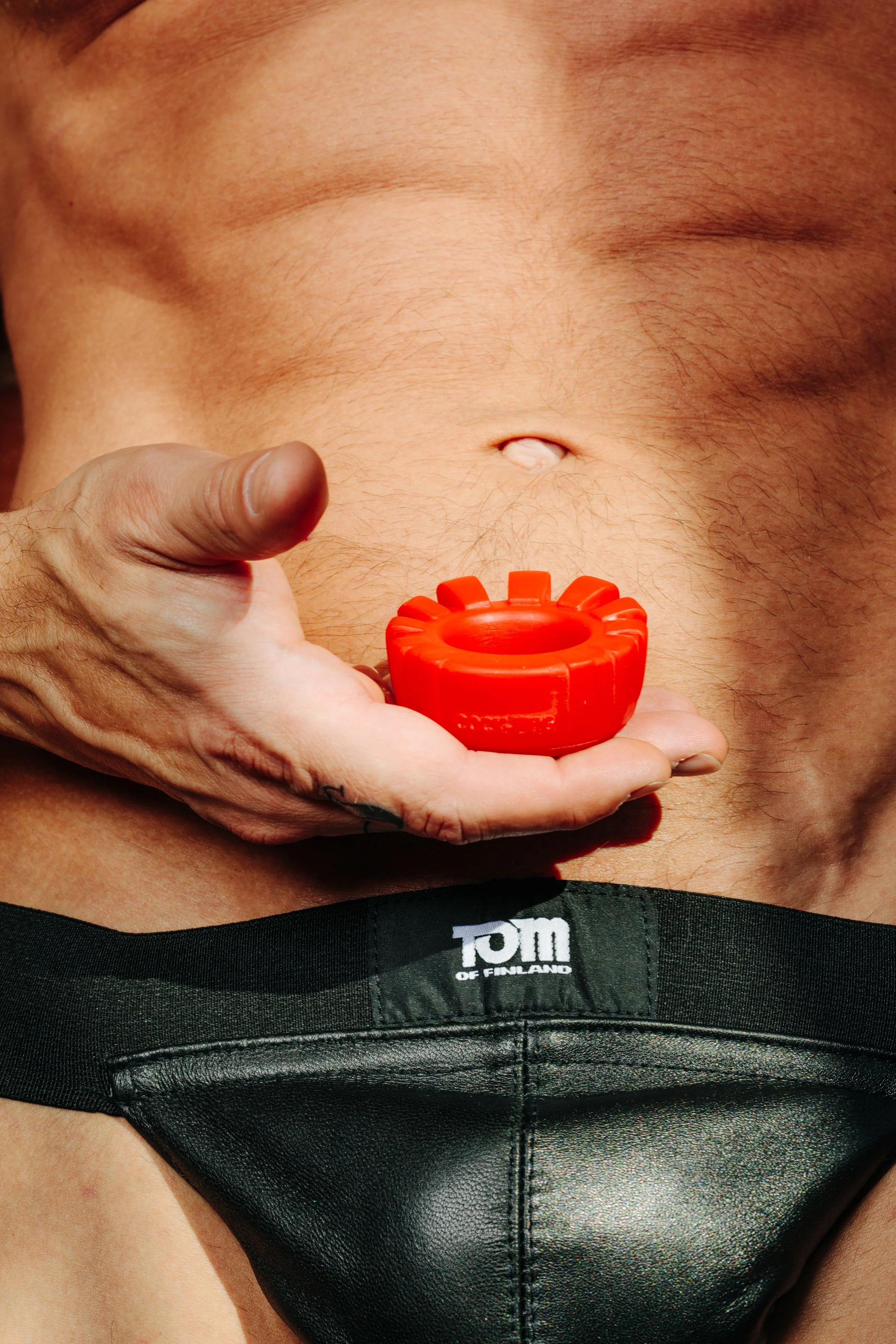 Cock-Lug Silicone Lugged Cock Ring - Red - Image 2