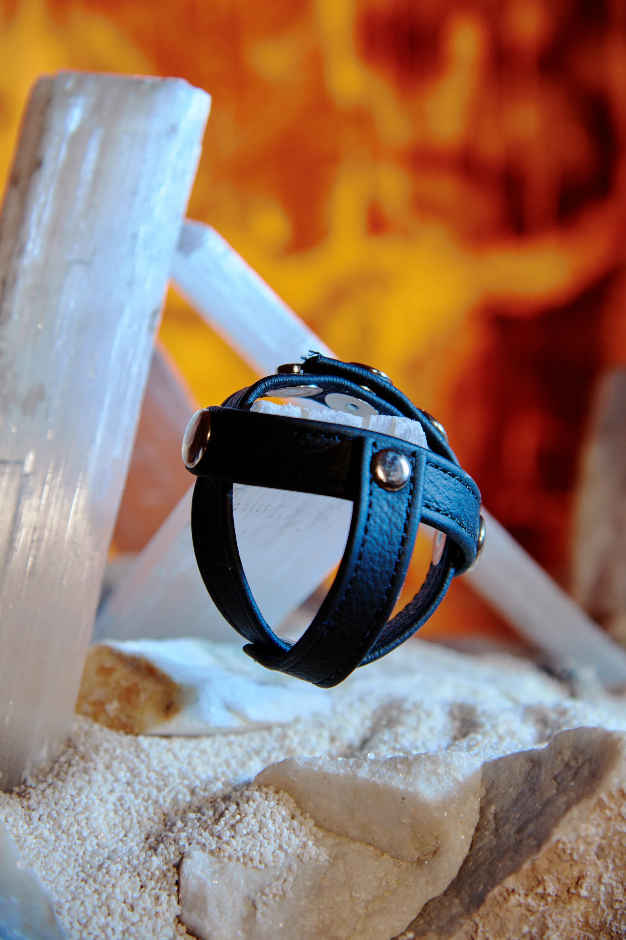 COLT Leather C/B Strap H Piece Divider Cock Ring - Black - Image 6