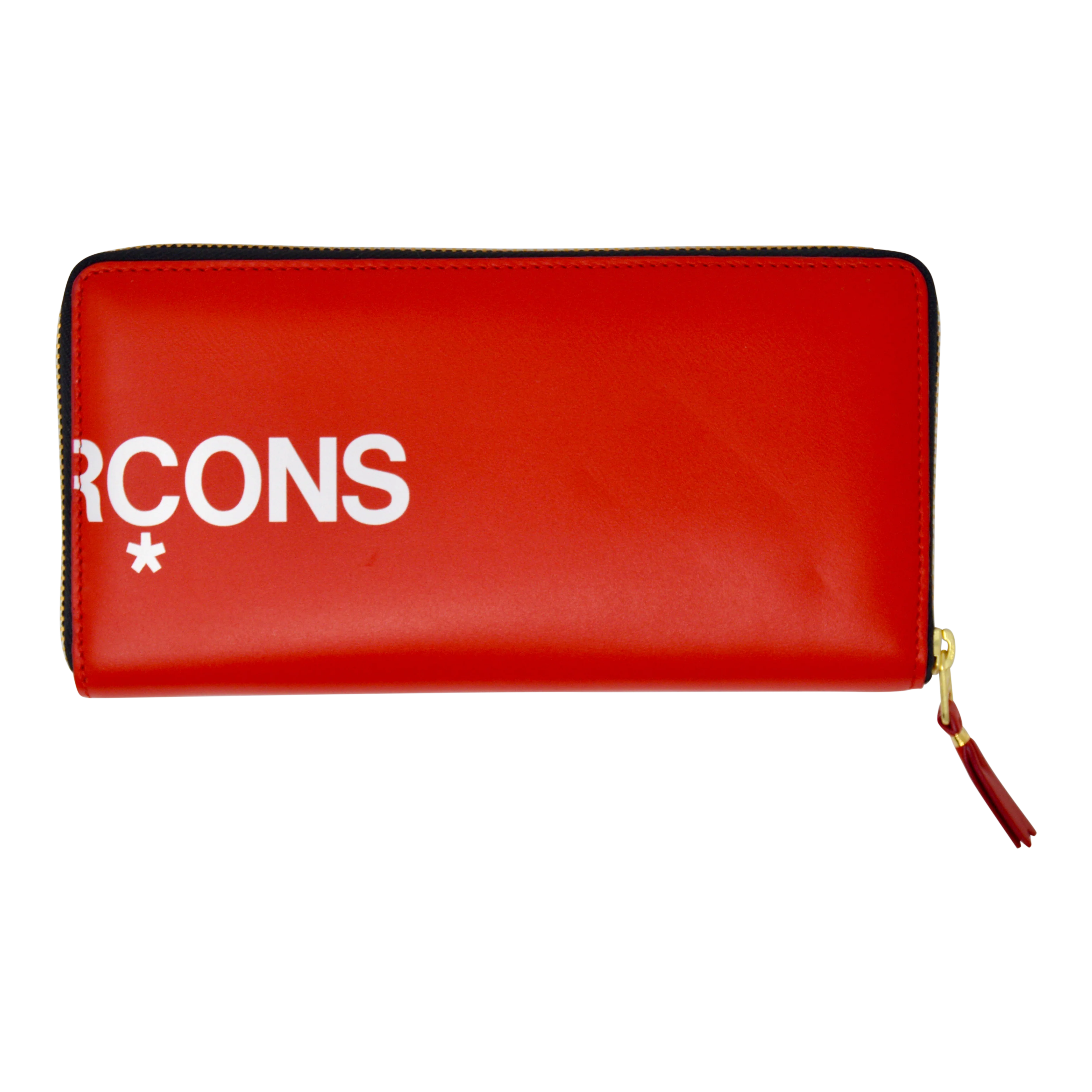 Comme des Garçons Huge Logo Zip Around Travel Wallet (Red) - Image 4