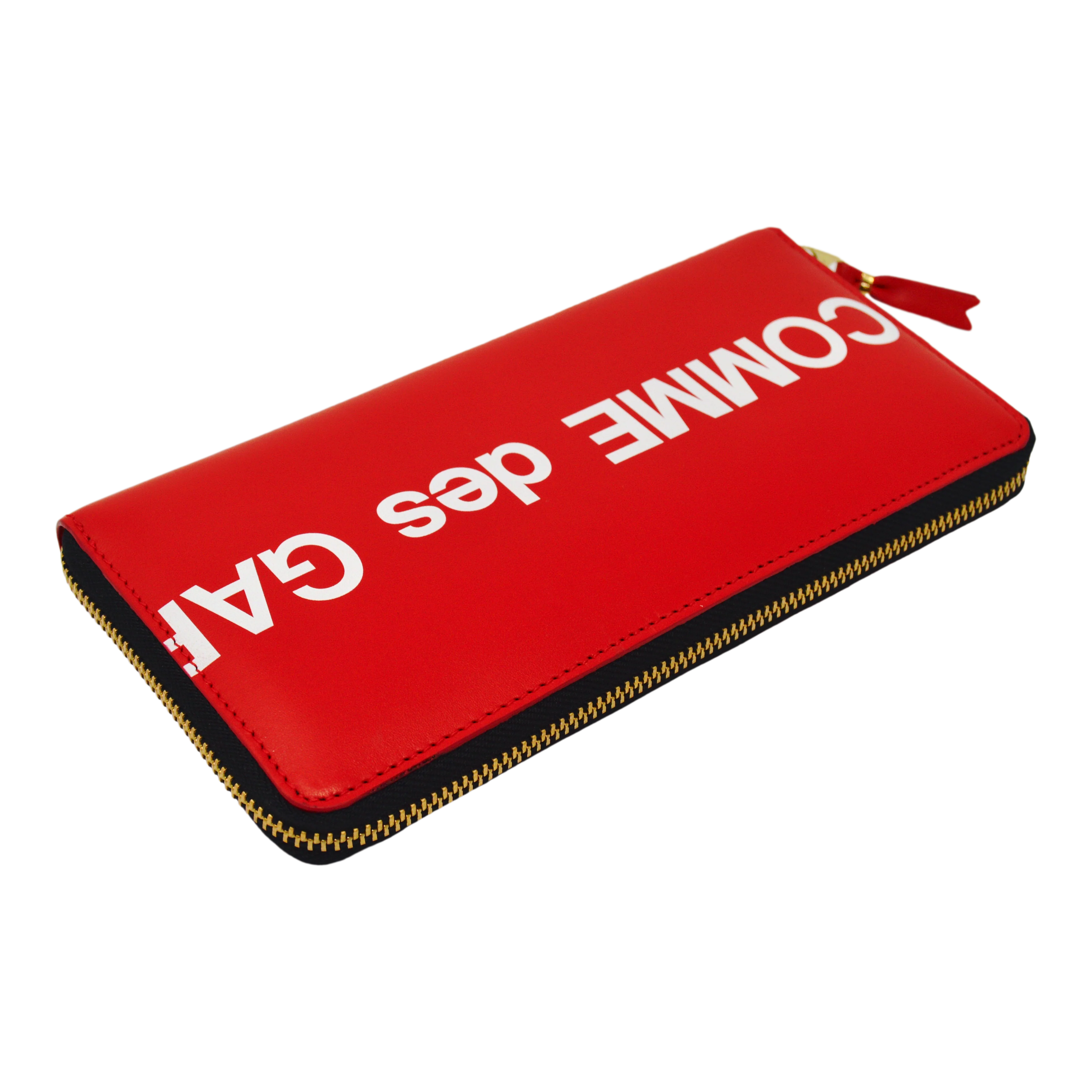 Comme des Garçons Huge Logo Zip Around Travel Wallet (Red) - Image 5