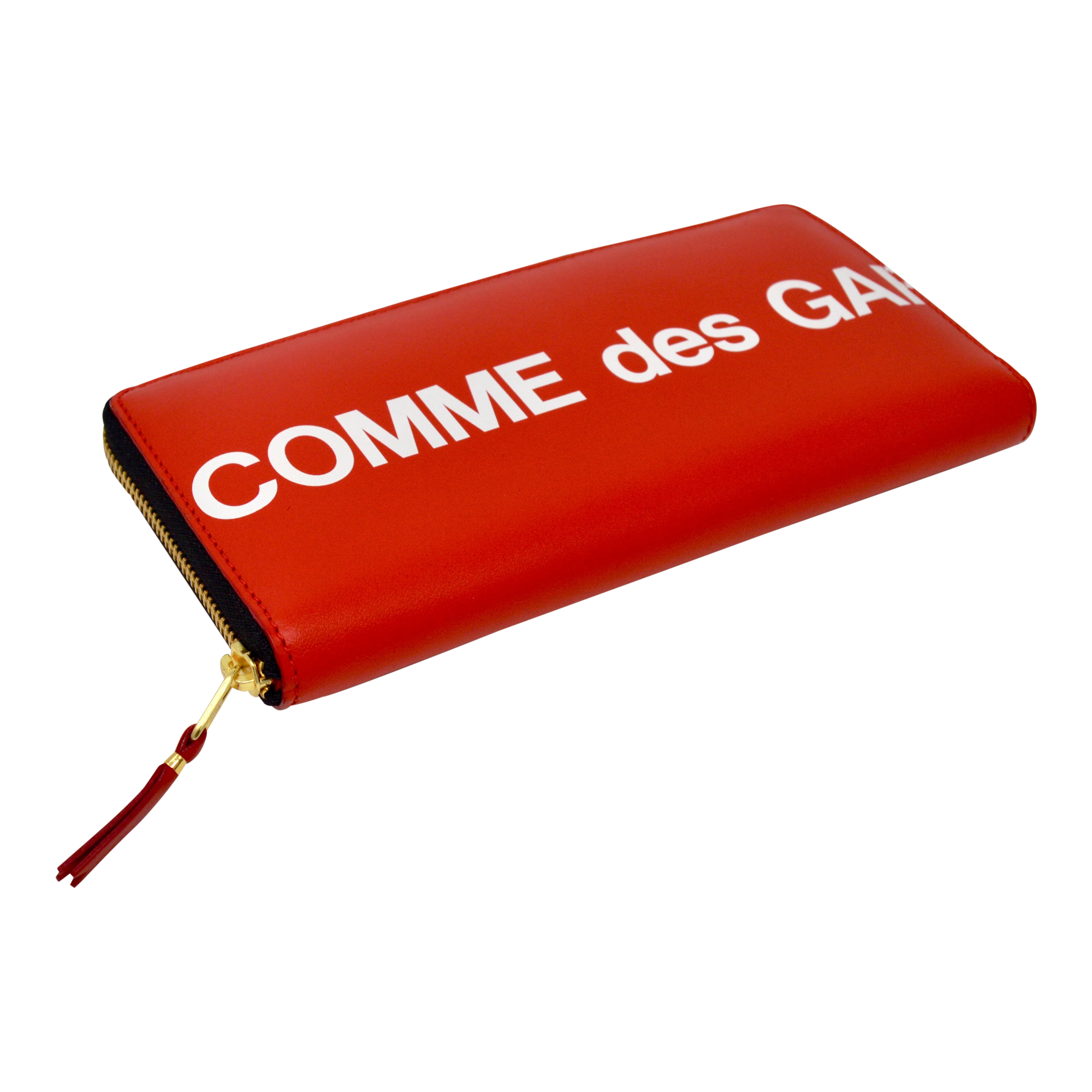 Comme des Garçons Huge Logo Zip Around Travel Wallet (Red) - Image 8