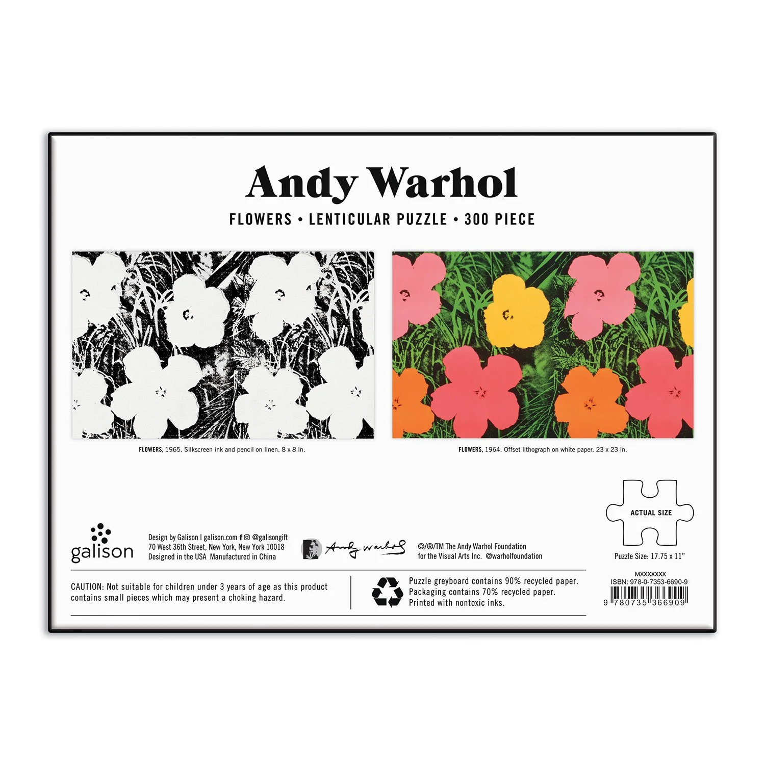 Andy Warhol Flowers 300 Piece Lenticular Jigsaw Puzzle - Image 8