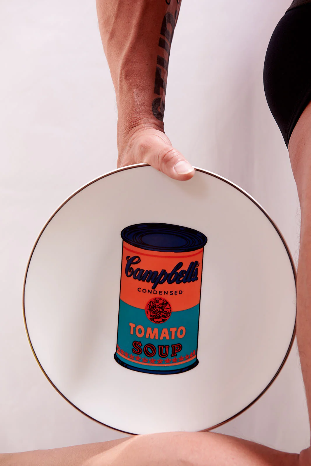ANDY WARHOL PORCELAIN PLATE - CAMPBELL - ORANGE/BLUE - Image 2