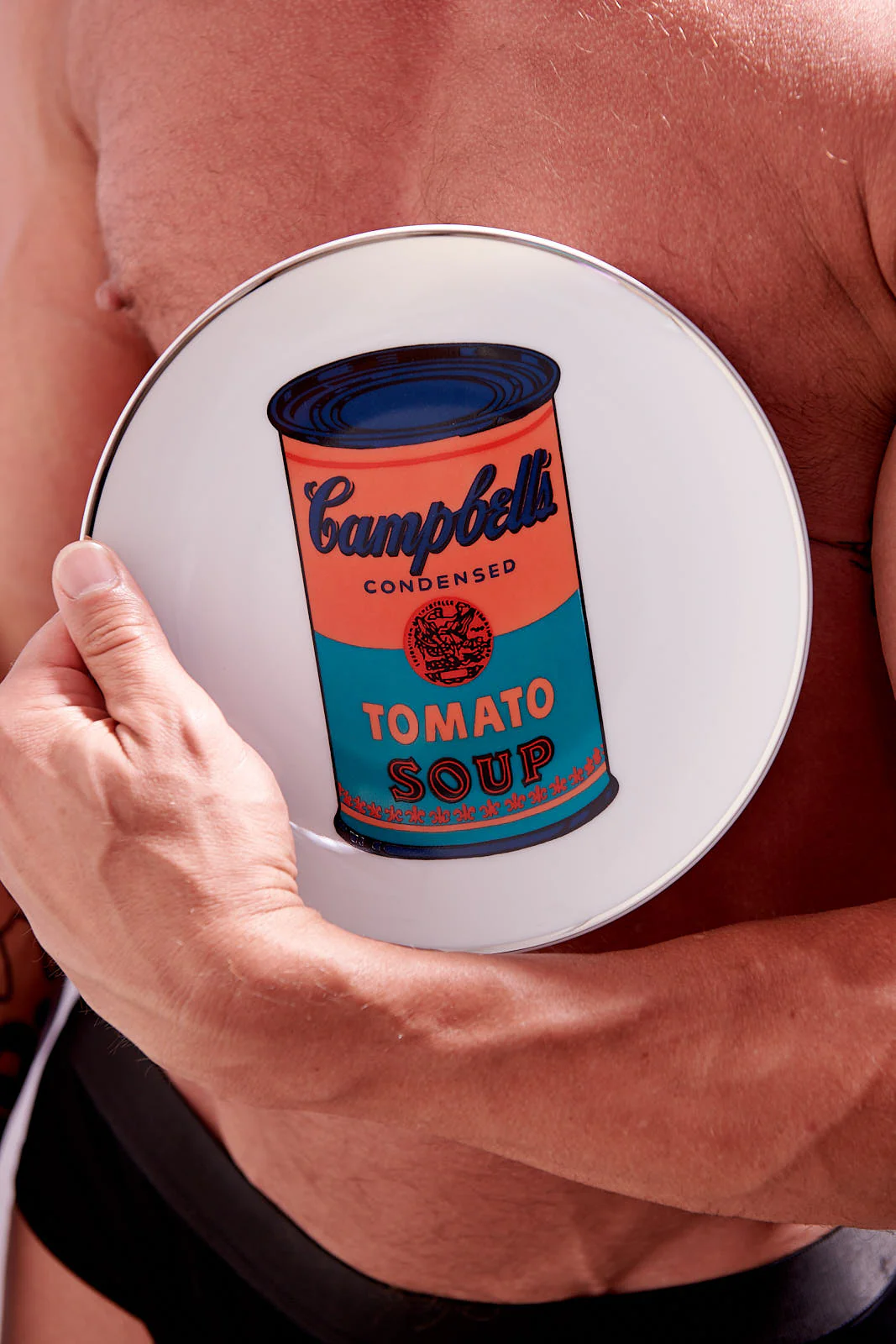 ANDY WARHOL PORCELAIN PLATE - CAMPBELL - ORANGE/BLUE - Image 4