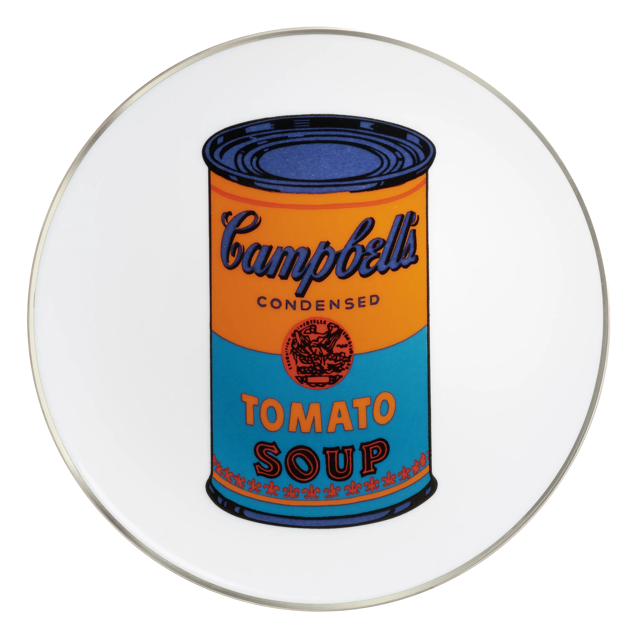 ANDY WARHOL PORCELAIN PLATE - CAMPBELL - ORANGE/BLUE - Image 6