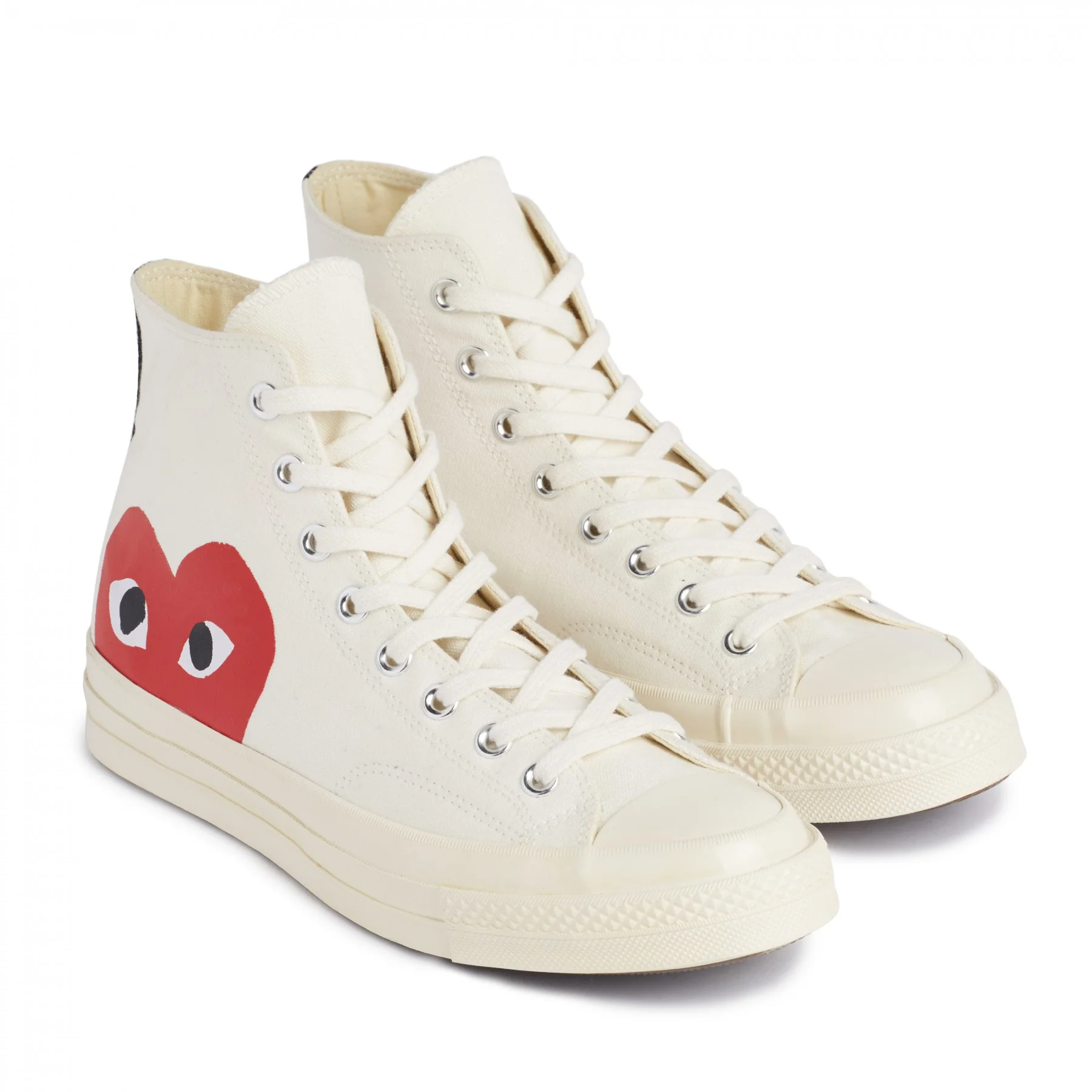 Comme Des Garçons Play Converse Single Heart Chuck Taylor All Star '70 High Top (beige) - Image 4
