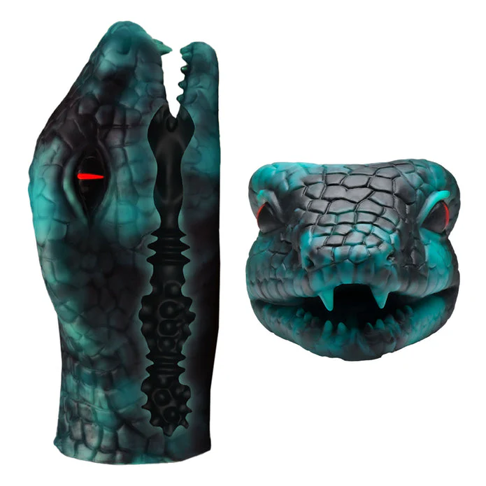 Creature Cock Serpentine Stroker Silicone Masturbator - Green - Image 6