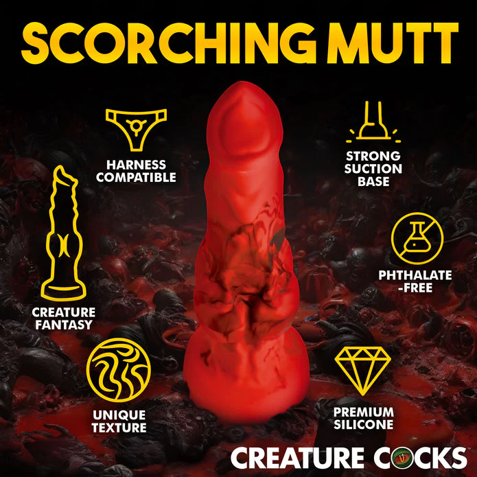 Creature Cocks Fire Hound Silicone Dildo - Medium - Image 6