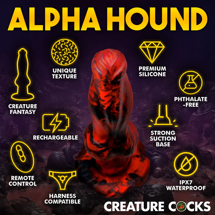 Creature Cocks Hell Wolf Thrusting & Vibrating Silicone Dildo - Image 5