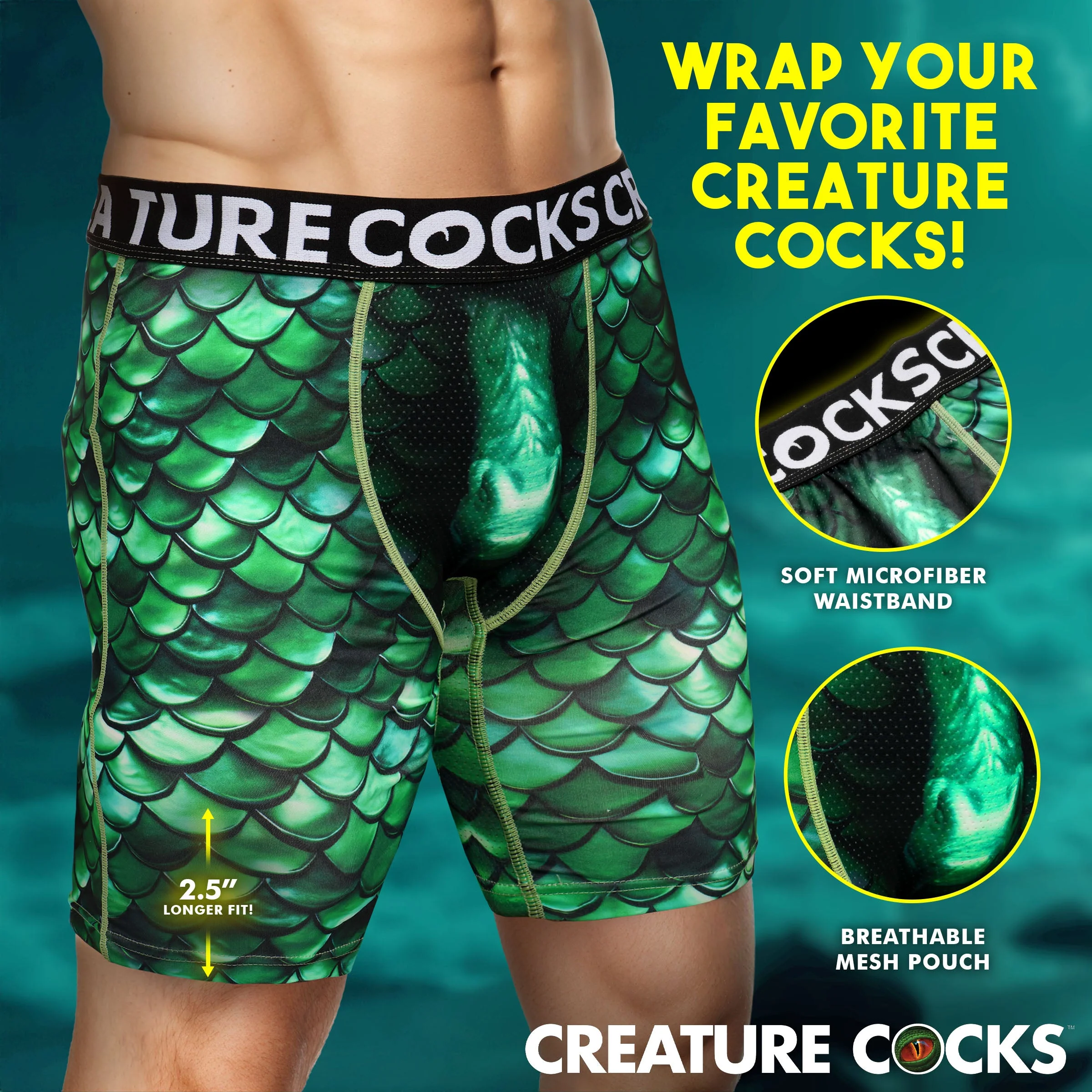 Creature Wear Cockness Monster Lake Creature Boxer Shorts - Image 4