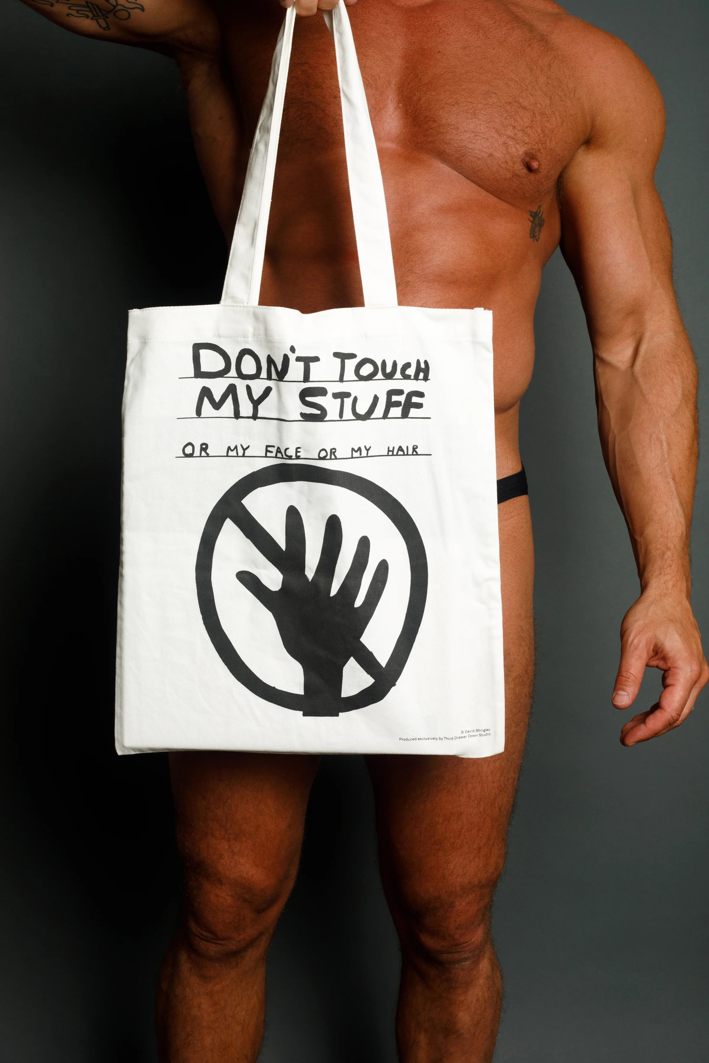 Don't Touch My Stuff Tote Bag by Third Drawer Down x David Shrigley - Image 2