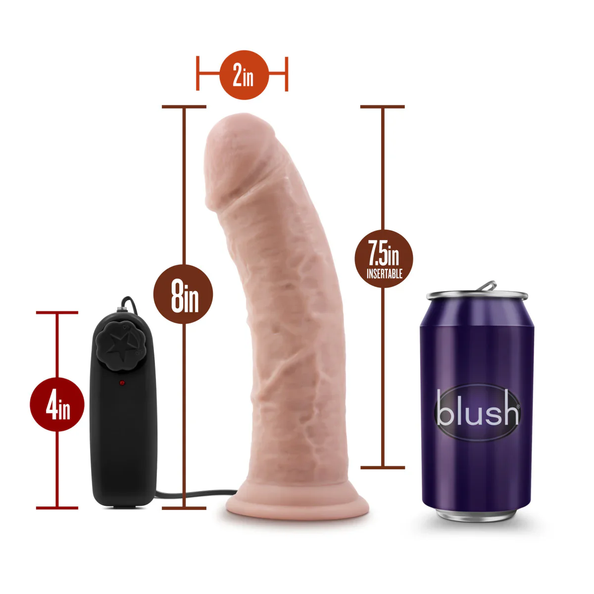 Dr. Skin Dr. Joe Realistic Vanilla 8.2-Inch Vibrating Dildo - Image 2