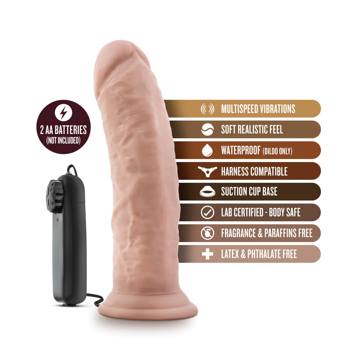 Dr. Skin Dr. Joe Realistic Vanilla 8.2-Inch Vibrating Dildo - Image 3