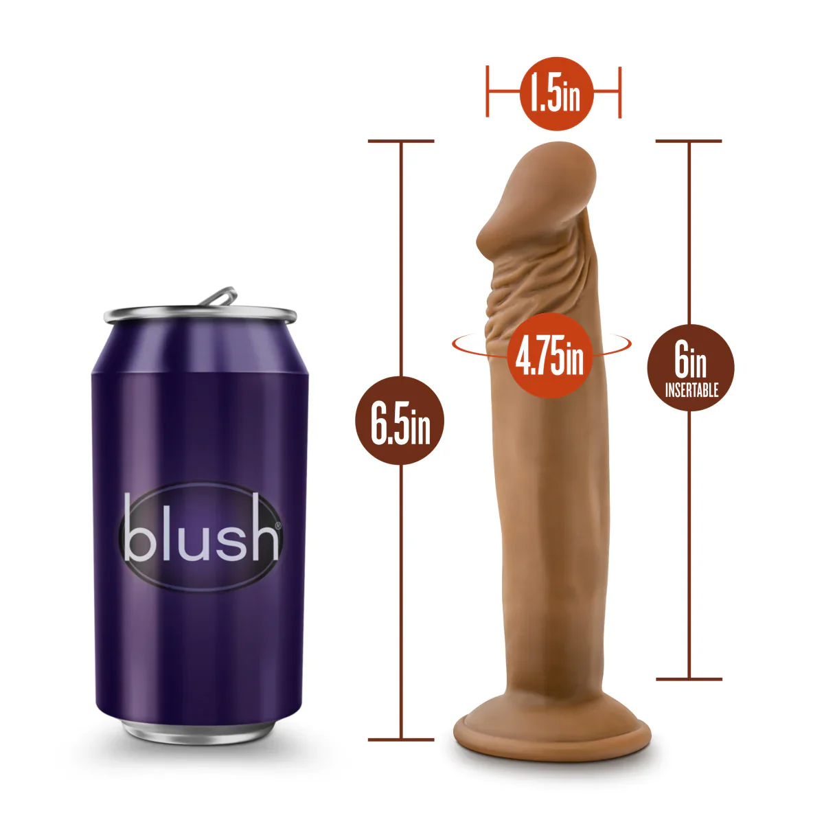 Dr. Skin Dr. Small Realistic Mocha 6.5-Inch Long Dildo - Image 2