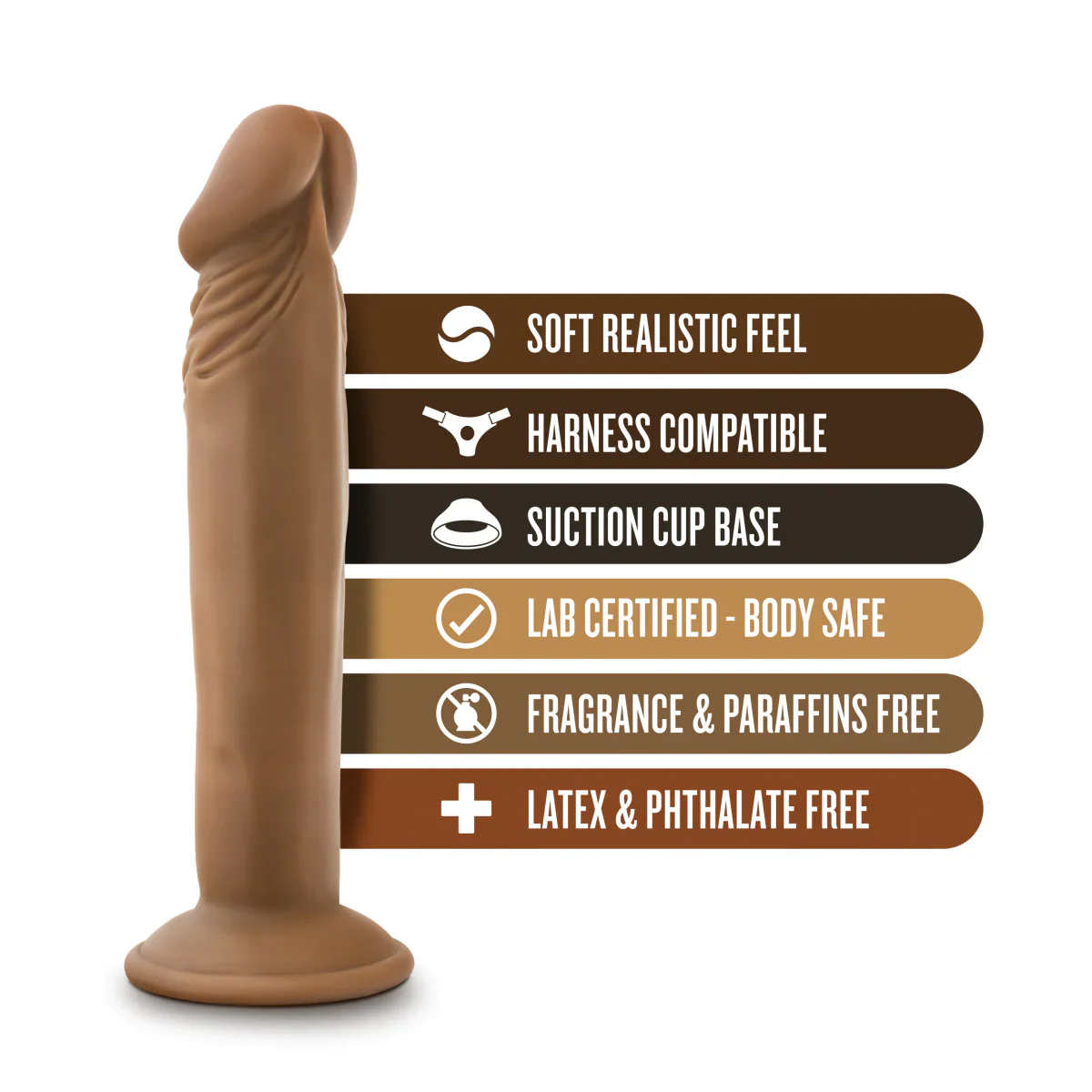 Dr. Skin Dr. Small Realistic Mocha 6.5-Inch Long Dildo - Image 3