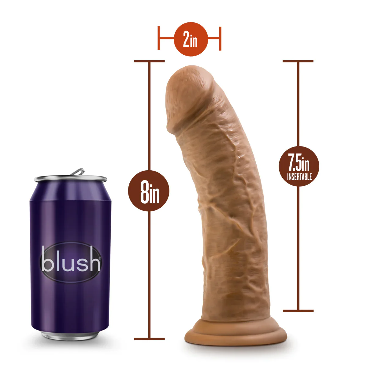 Dr. Skin Realistic Mocha 8-Inch Long Dildo - Image 2