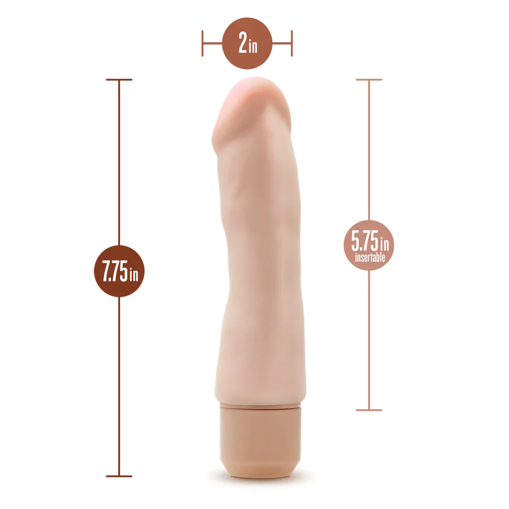 Dr. Skin Silicone Beige 7.75-Inch Long Vibrating Dildo - Image 3