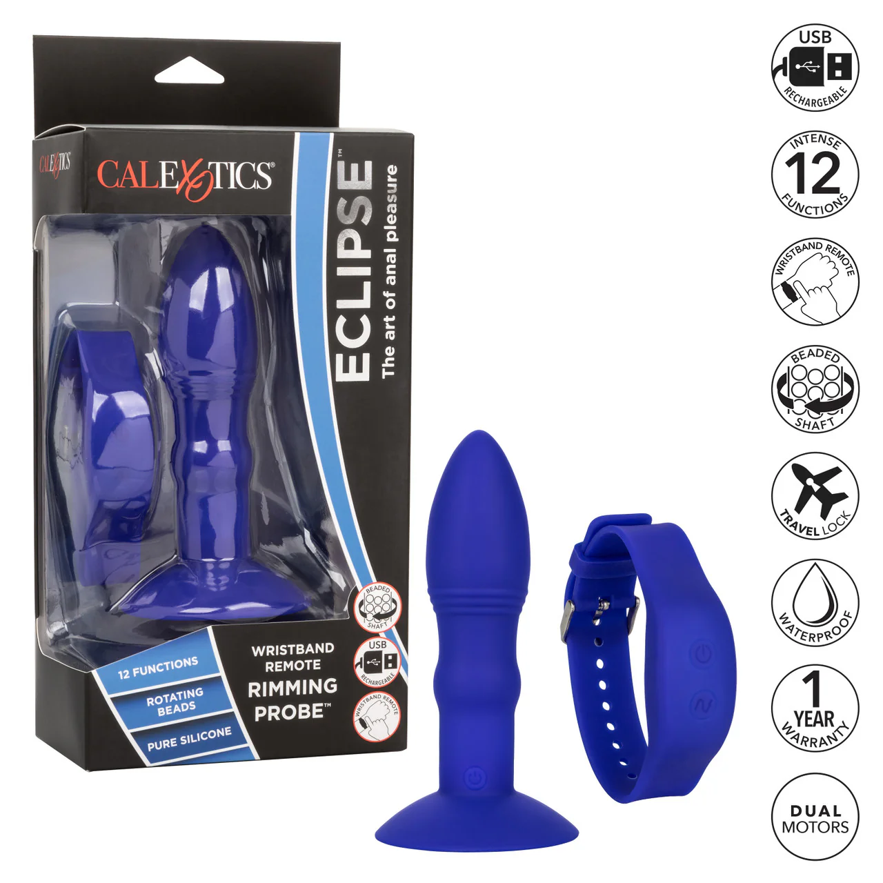 Eclipse Wristband Remote Control Silicone Rechargeable Rimming Probe - Image 6