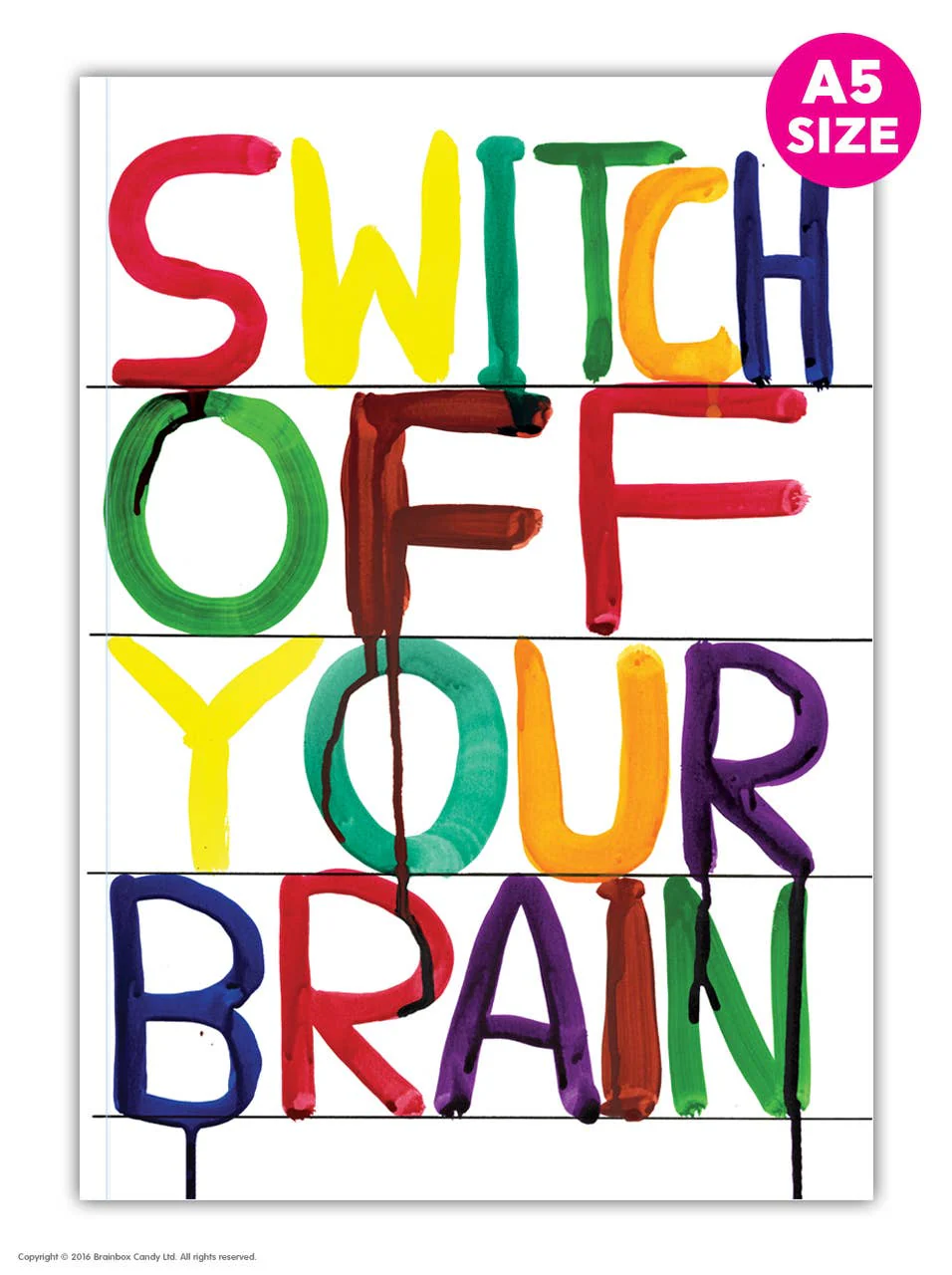 David Shrigley A5 Notebook - Switch Off Brain - Image 2