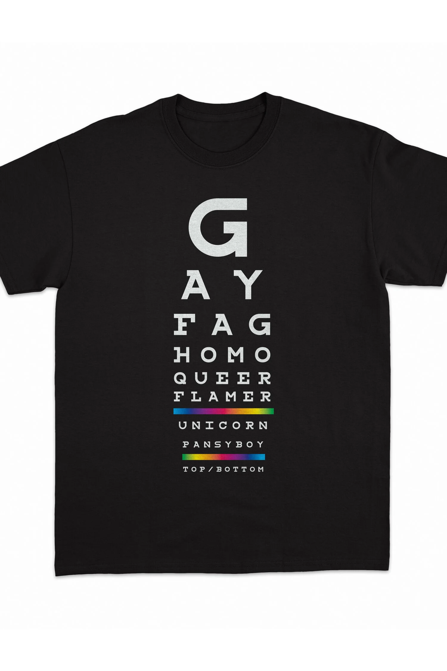Gay Eye Chart Tee by Peachy Kings - Image 4