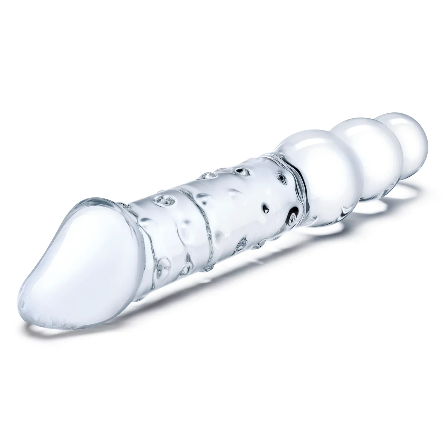 Gläs 12" Double Ended Glass Dildo with Anal Beads - Image 3