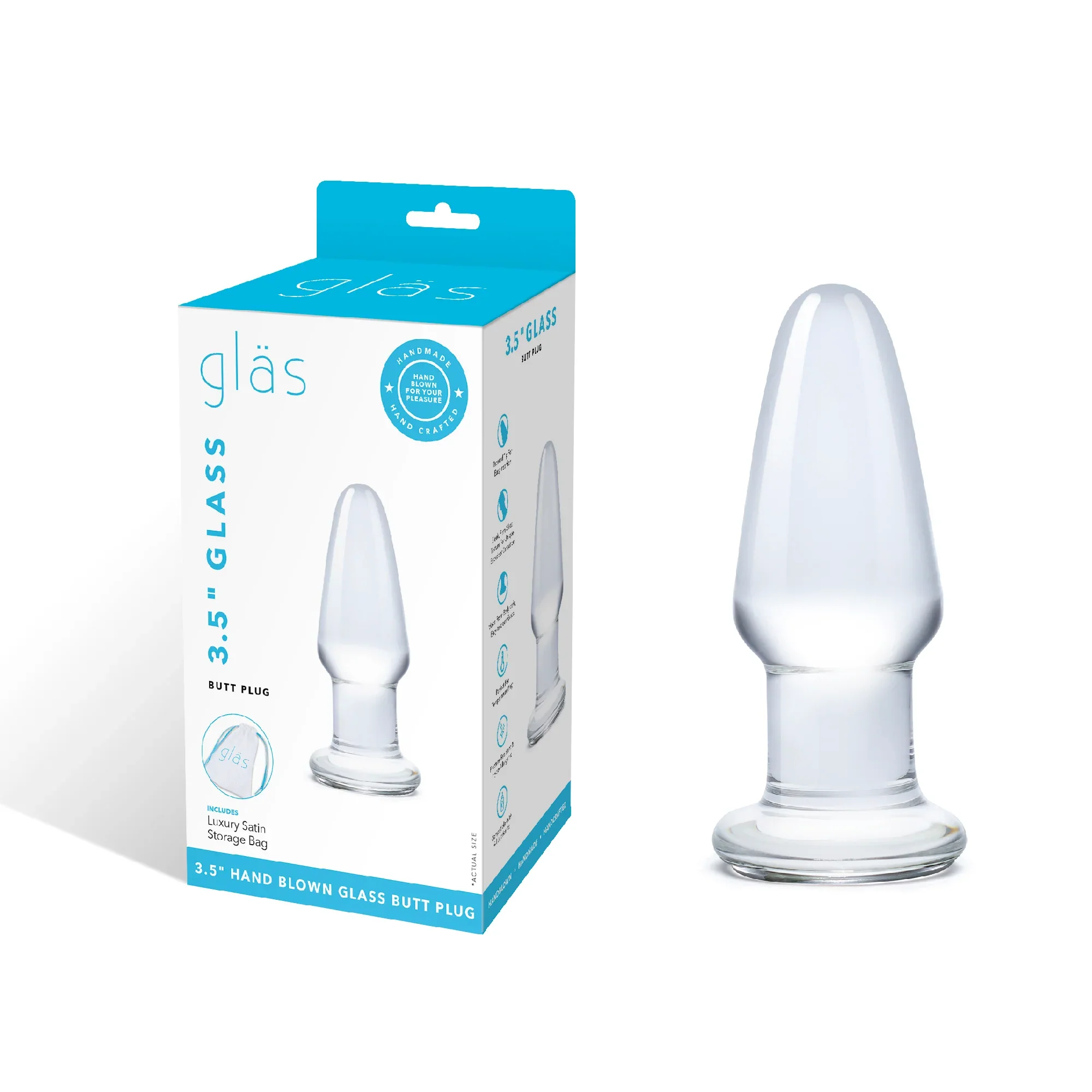 Gläs 3.5" glass butt plug