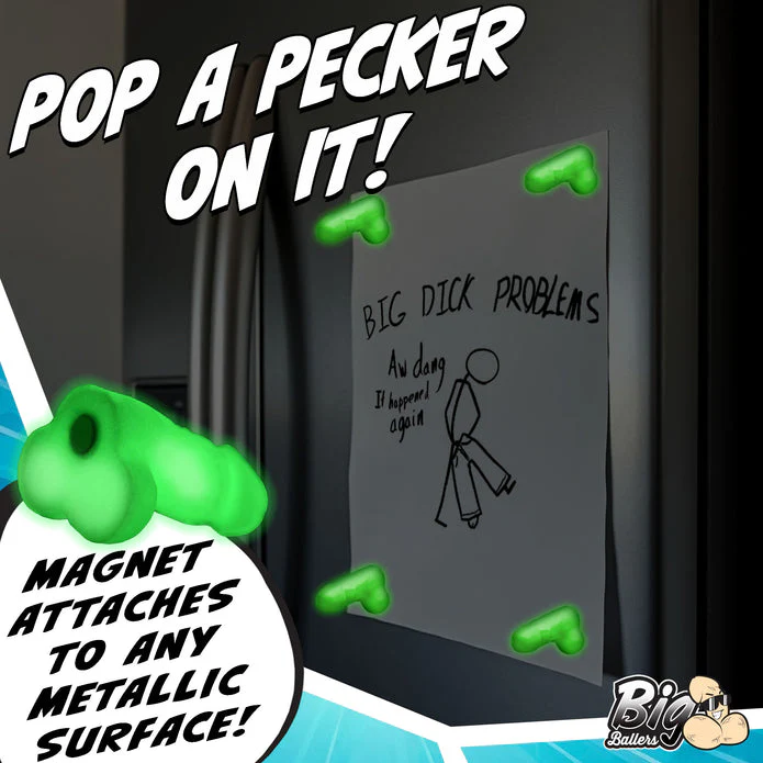 Glow-in-the-Dark Magnetic Snap-On Peckers 4 Pack by Big Ballers - Image 4
