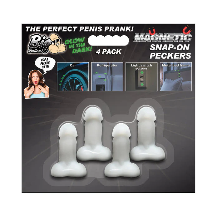 Glow-in-the-Dark Magnetic Snap-On Peckers 4 Pack by Big Ballers - Image 7