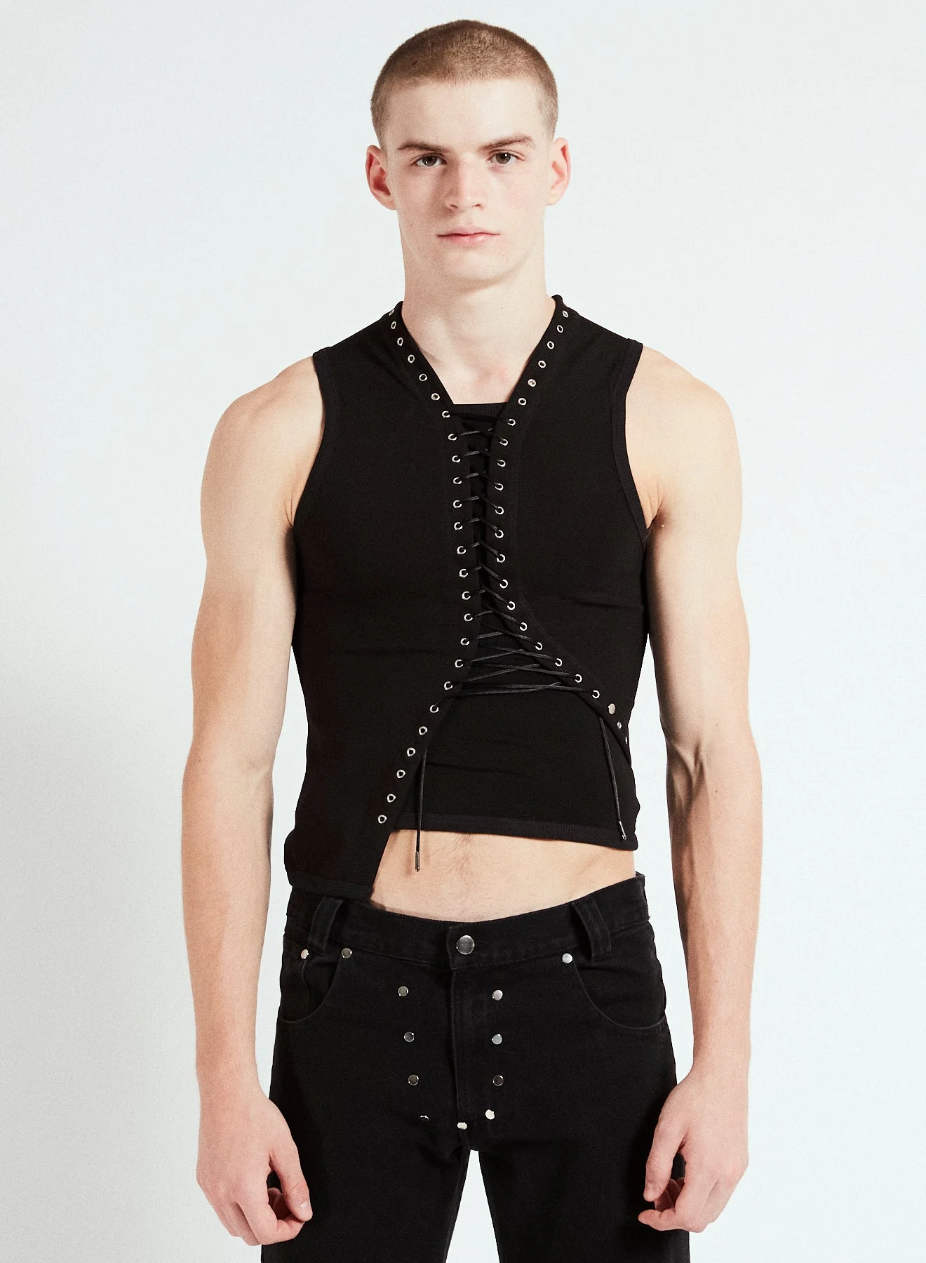 GMBH NANCY LACE TANK TOP BLACK