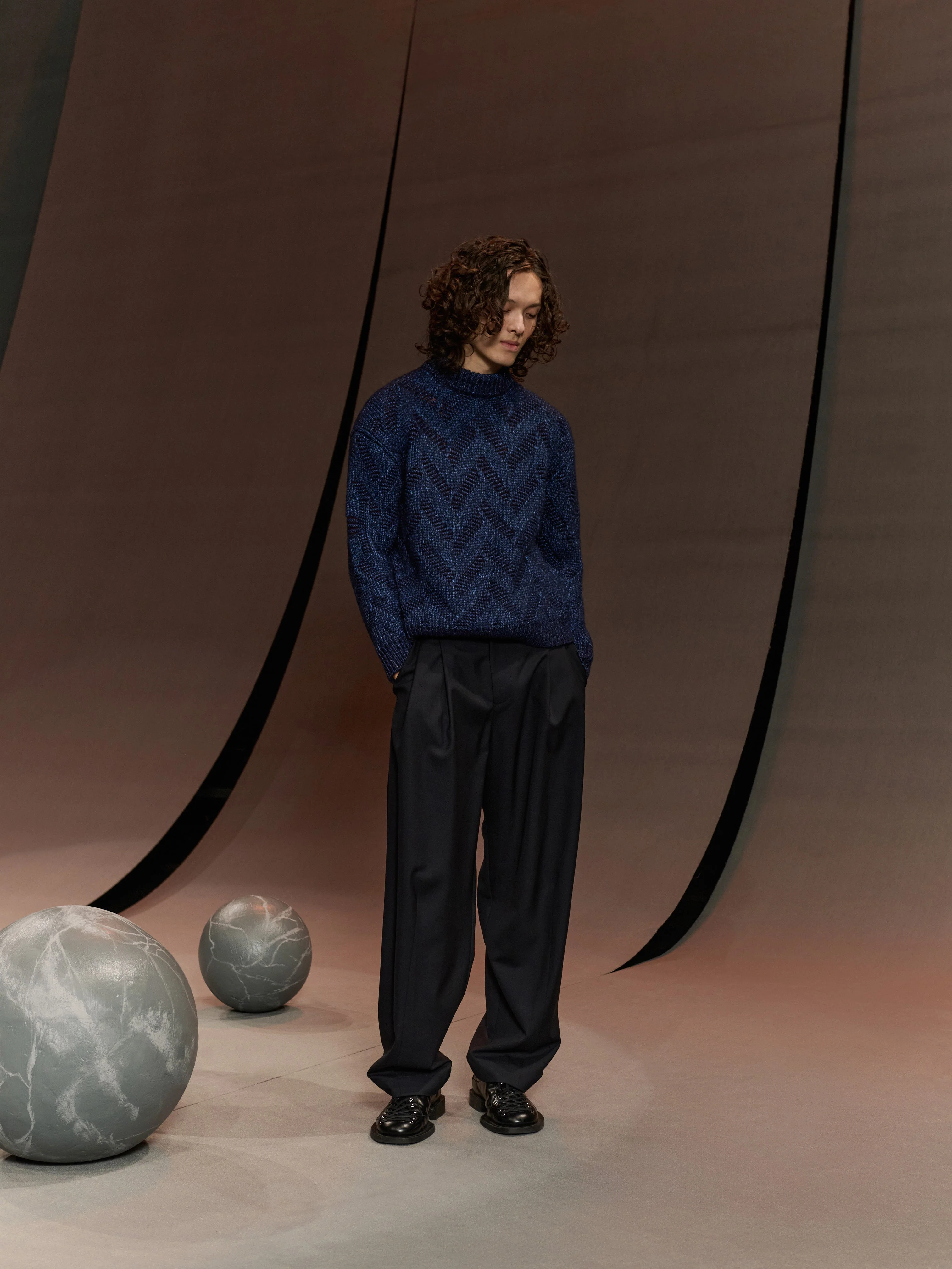 Henrik Vibskov Flat Knitted Crewneck Flat Navy - Image 7