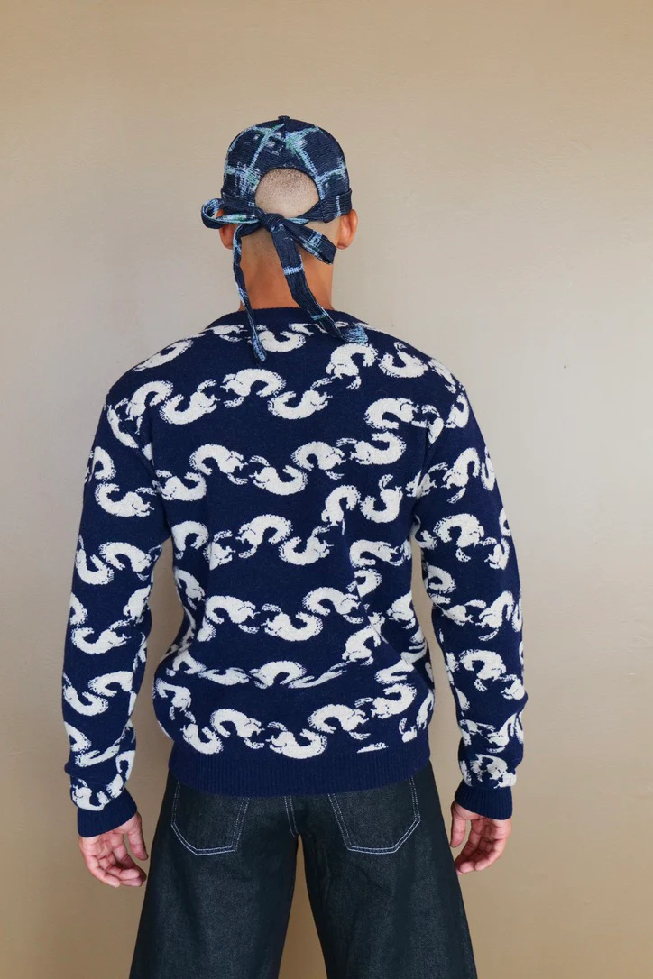 Henrik Vibskov SHRIMPY HORSE KNIT JUMPER - GREY BLACK HORSES - Image 3